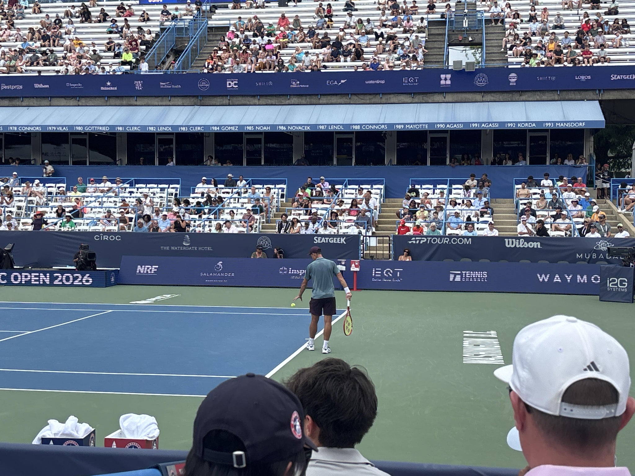 Real Fan View taken from Aisle 2 at Fitzgerald Tennis Stadium at Rock Creek Park Tennis Center by Tynika W