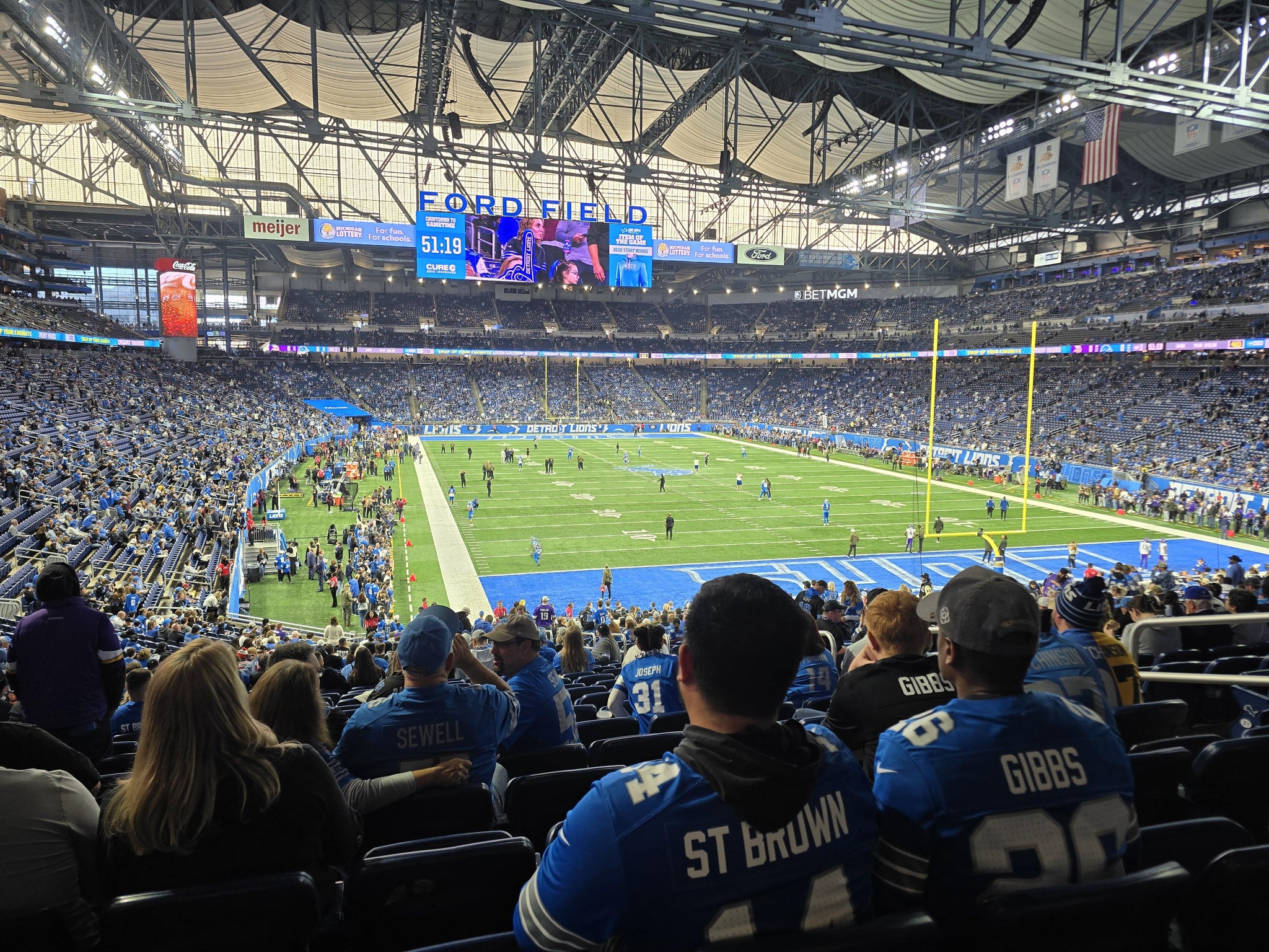 Vue réelle des fans prise de la Section 114 au site Ford Field par Ryan N