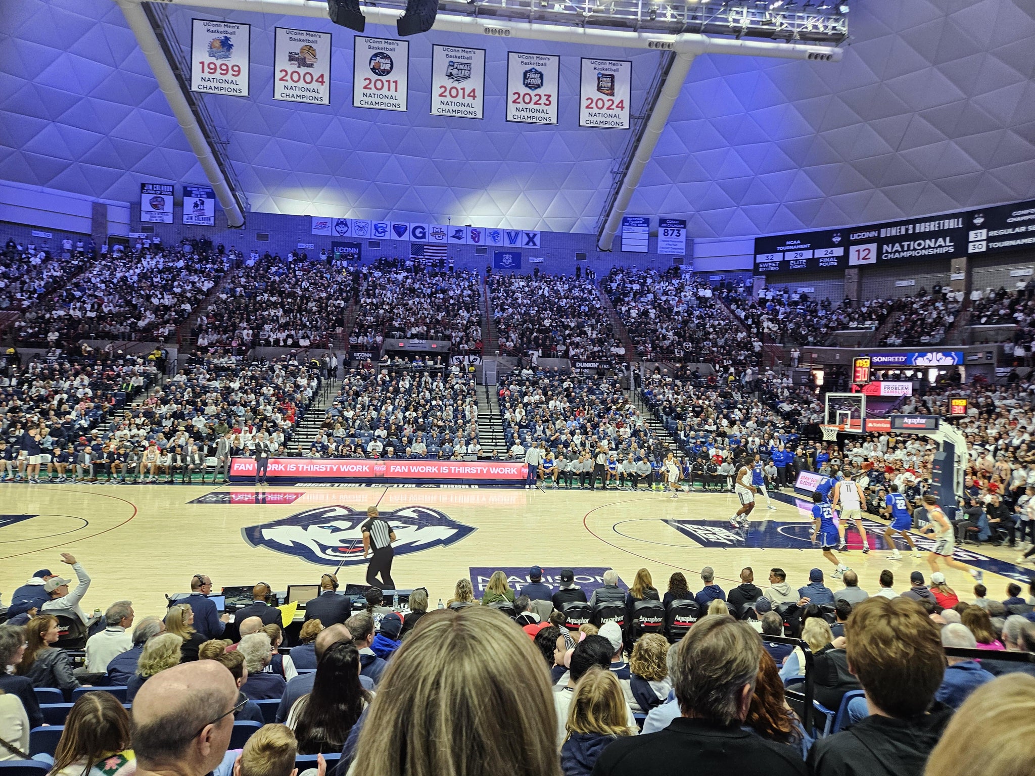 Real Fan View taken from Section 109 at Gampel Pavilion by Christine D