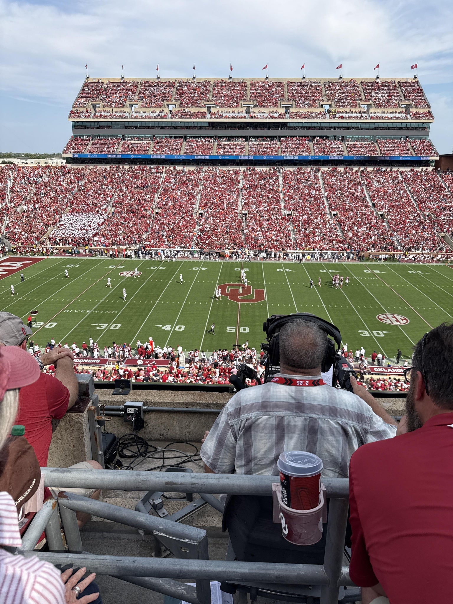 Real Fan View taken from Section 105 at Gaylord Family Oklahoma Memorial Stadium by Aaron S