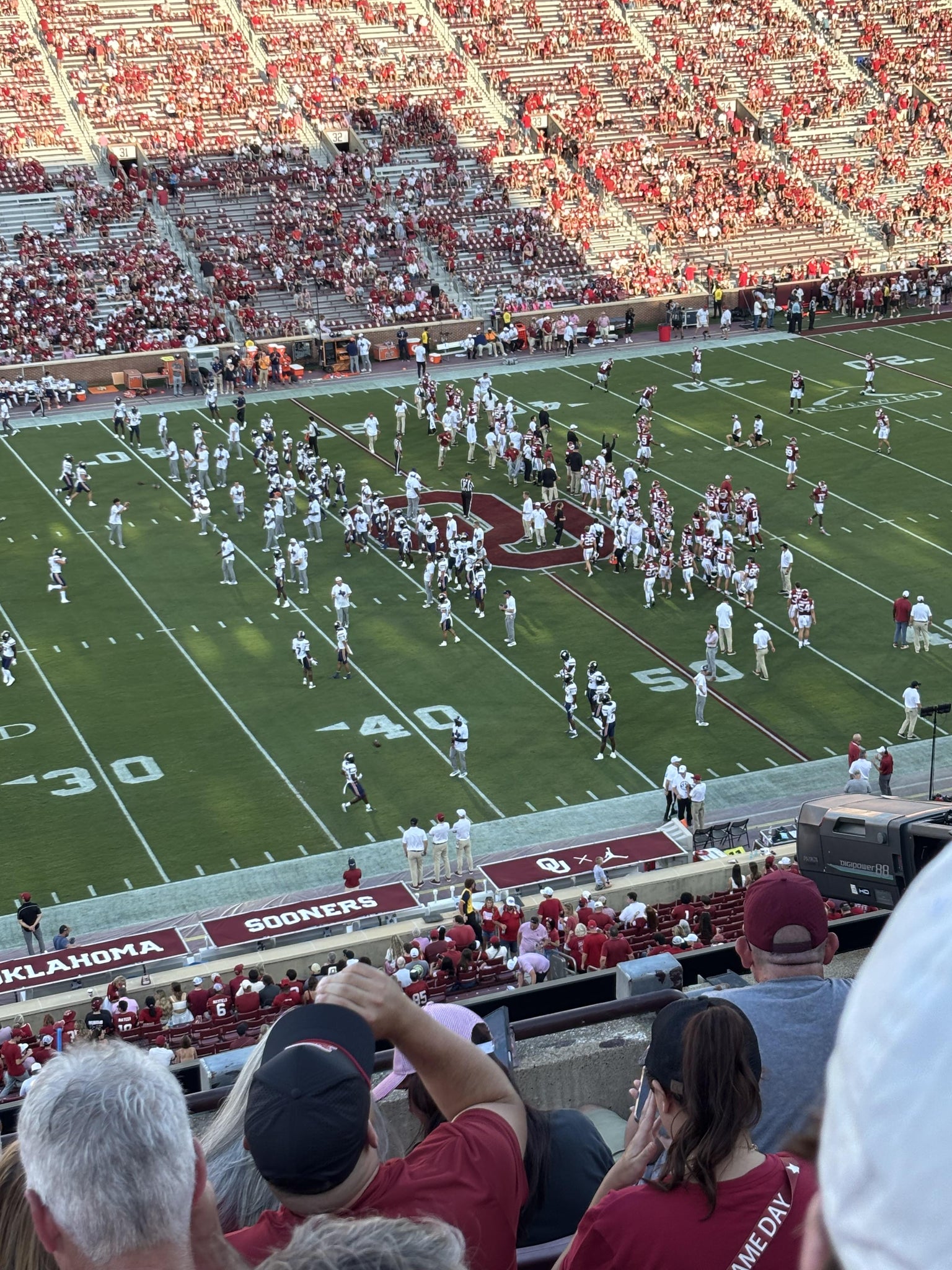 Real Fan View taken from Section 107 at Gaylord Family Oklahoma Memorial Stadium by Lewis S