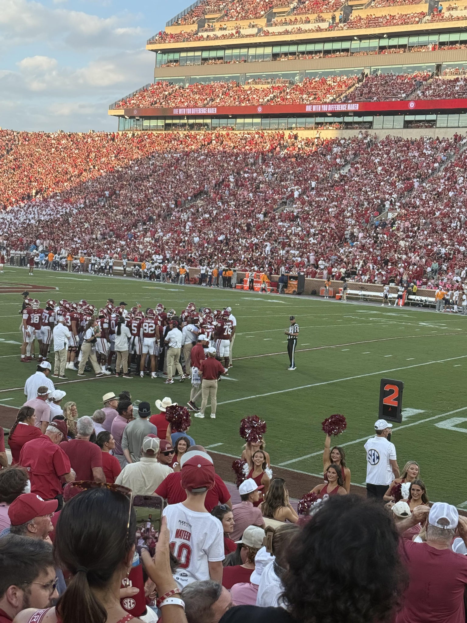 Real Fan View taken from Section 2 at Gaylord Family Oklahoma Memorial Stadium by Tiffany A