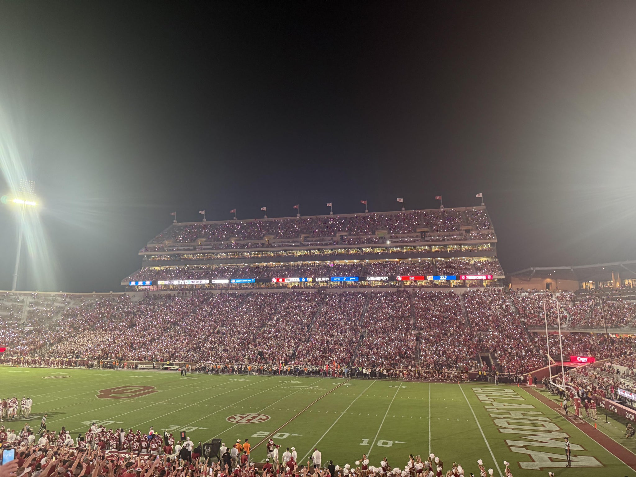 Real Fan View taken from Section 2 at Gaylord Family Oklahoma Memorial Stadium by Mark B