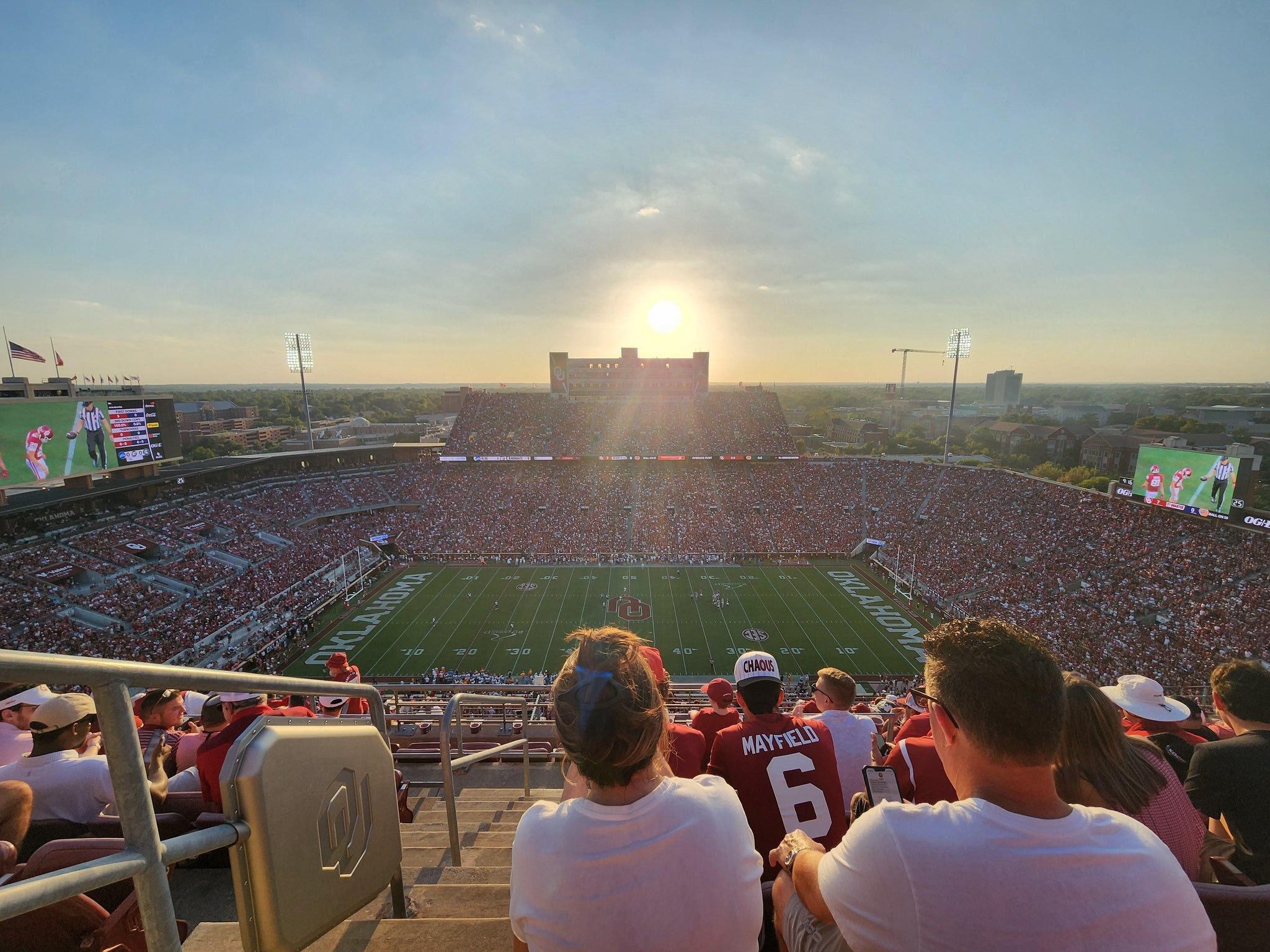 Real Fan View taken from Section 230 at Gaylord Family Oklahoma Memorial Stadium by David B