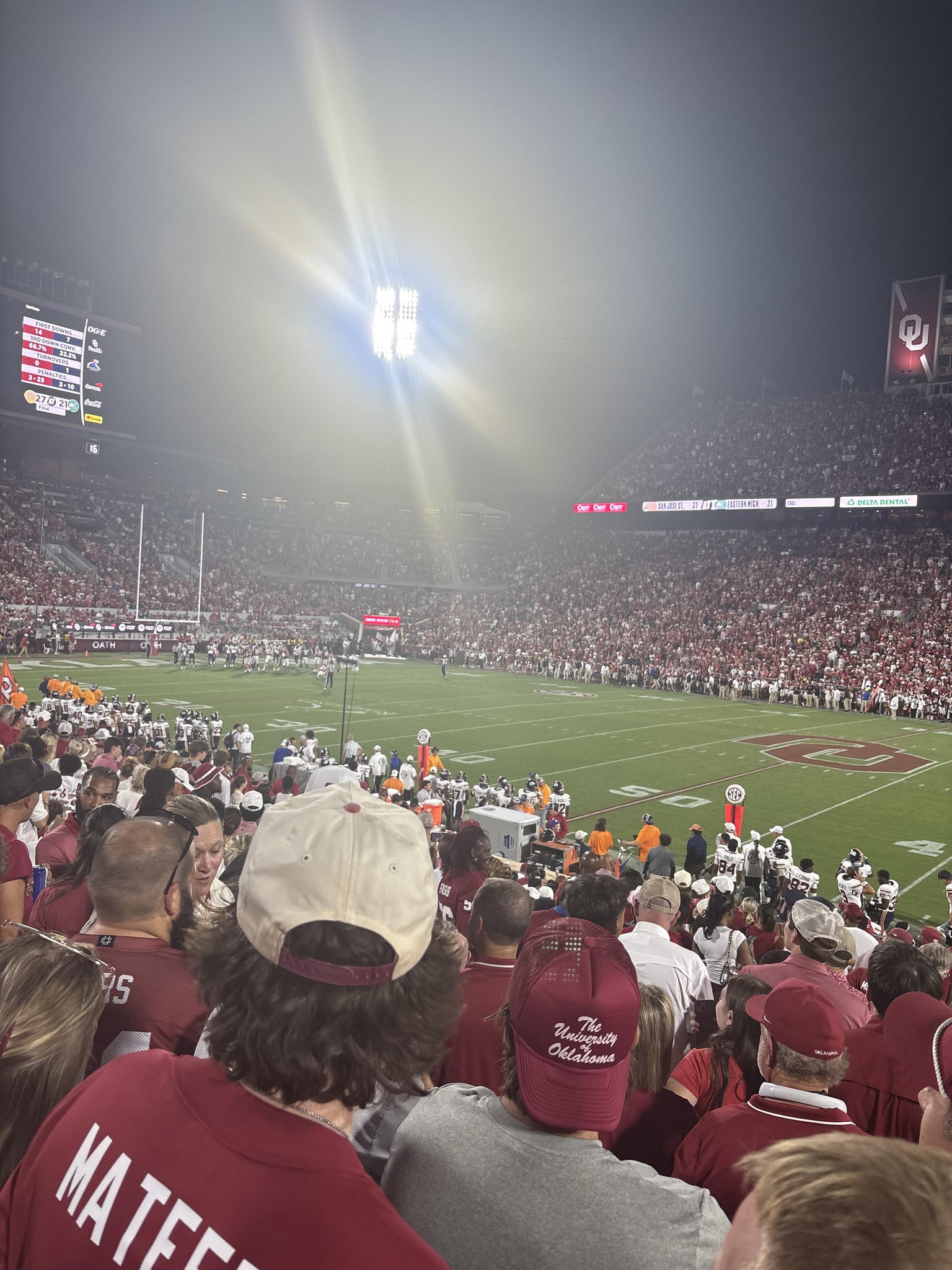 Real Fan View taken from Section 29 at Gaylord Family Oklahoma Memorial Stadium by Andrea H