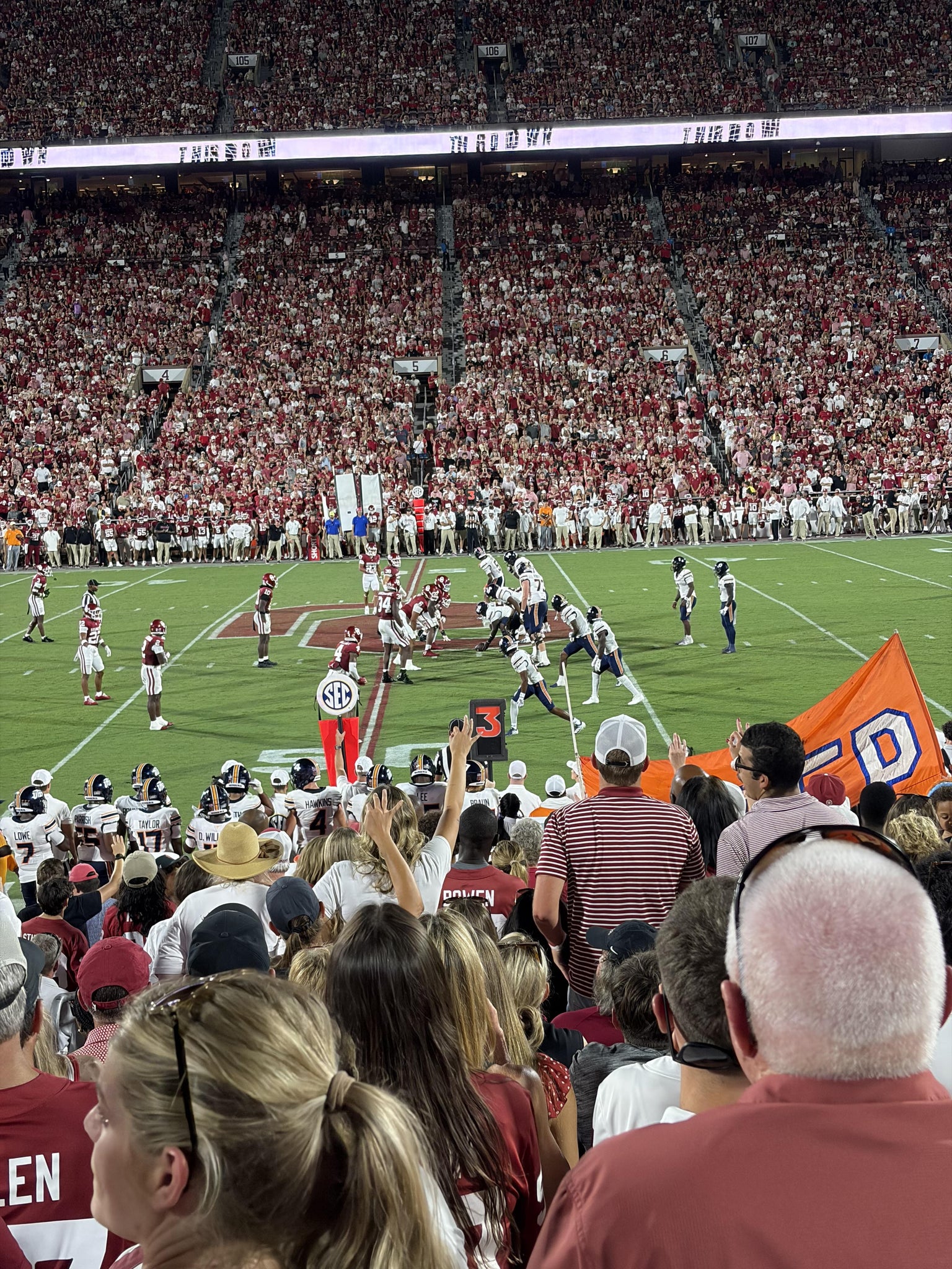 Real Fan View taken from Section 30 at Gaylord Family Oklahoma Memorial Stadium by Timothy O