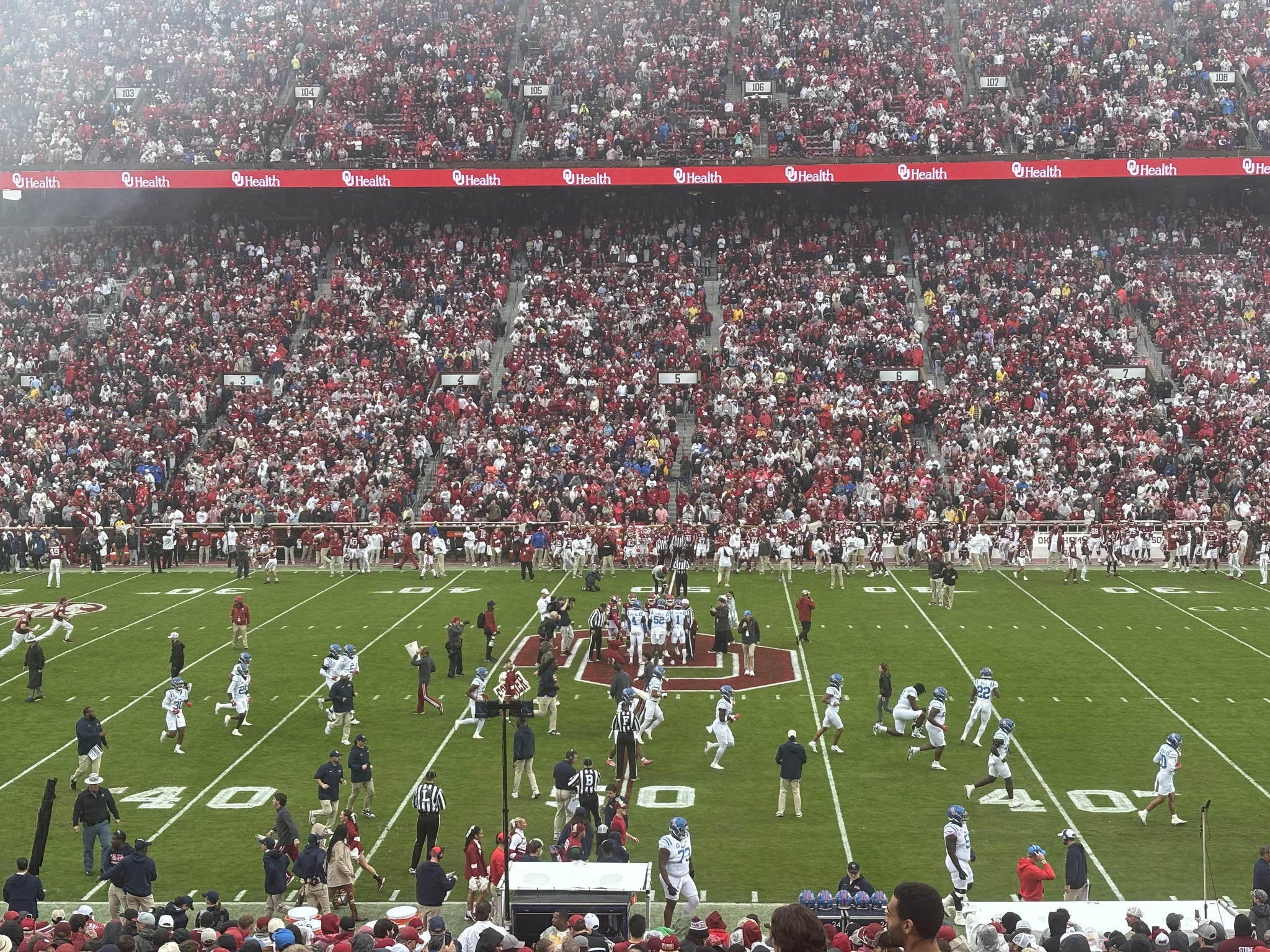 Real Fan View taken from Section 30 at Gaylord Family Oklahoma Memorial Stadium by Carlos A