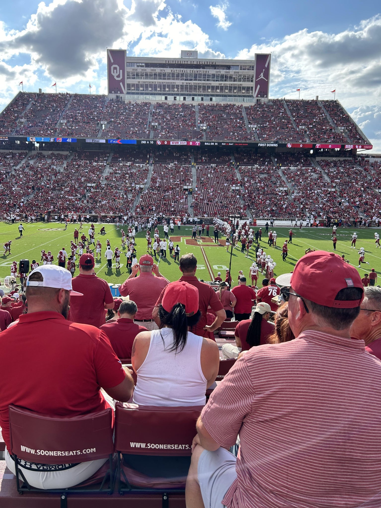 Real Fan View taken from Section 31 at Gaylord Family Oklahoma Memorial Stadium by Mike S