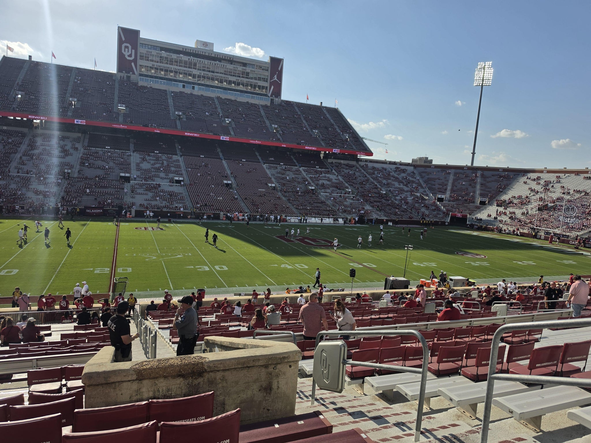 Real Fan View taken from Section 33 at Gaylord Family Oklahoma Memorial Stadium by Ashley W