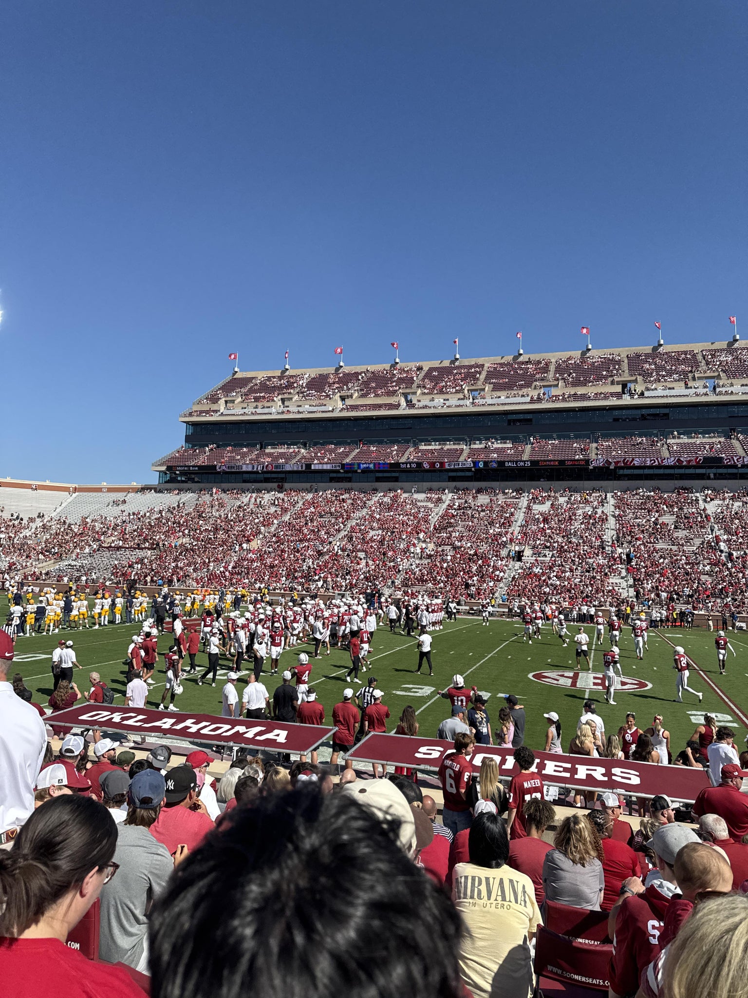 Real Fan View taken from Section 4 at Gaylord Family Oklahoma Memorial Stadium by Paul H
