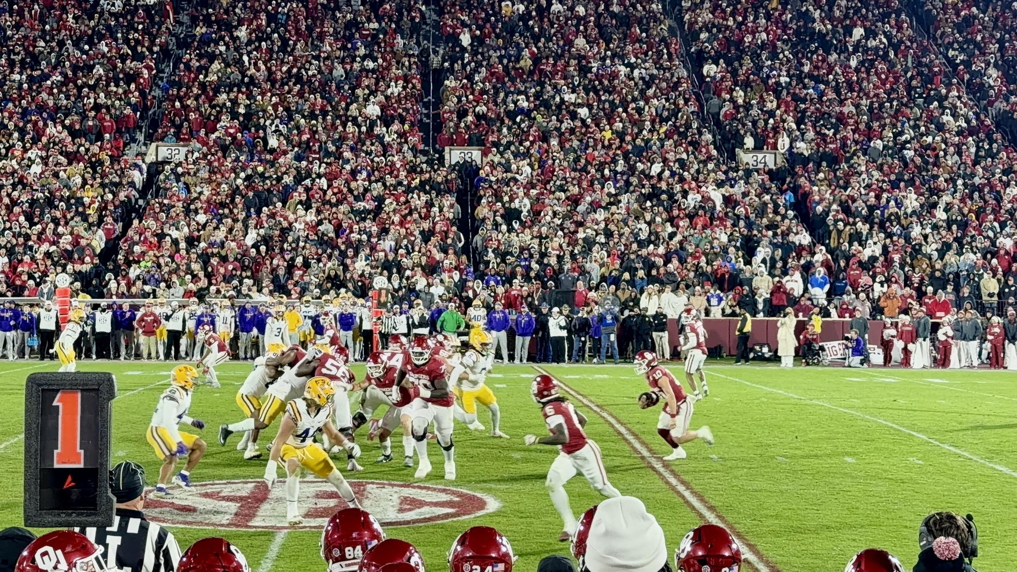 Real Fan View taken from Section 4 at Gaylord Family Oklahoma Memorial Stadium by John R