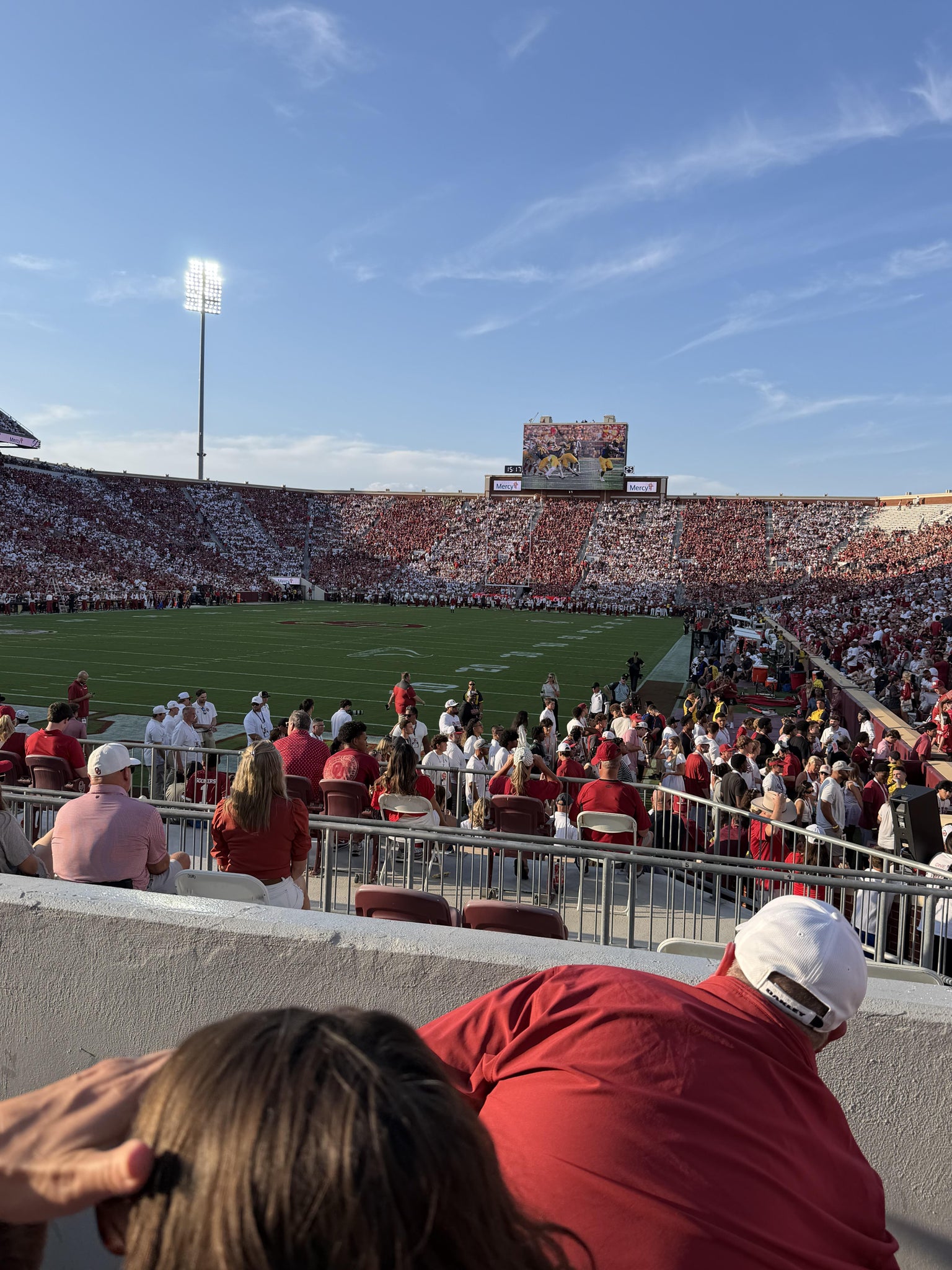 Real Fan View taken from Section 42 at Gaylord Family Oklahoma Memorial Stadium by Patrick M