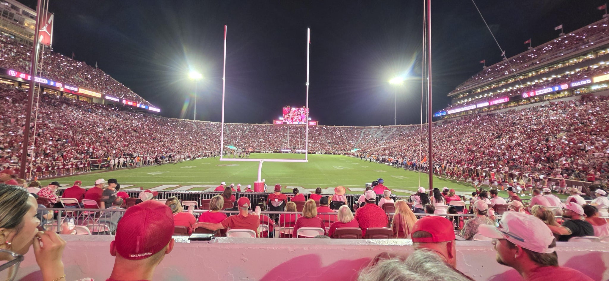 Real Fan View taken from Section 44 at Gaylord Family Oklahoma Memorial Stadium by Kenneth L