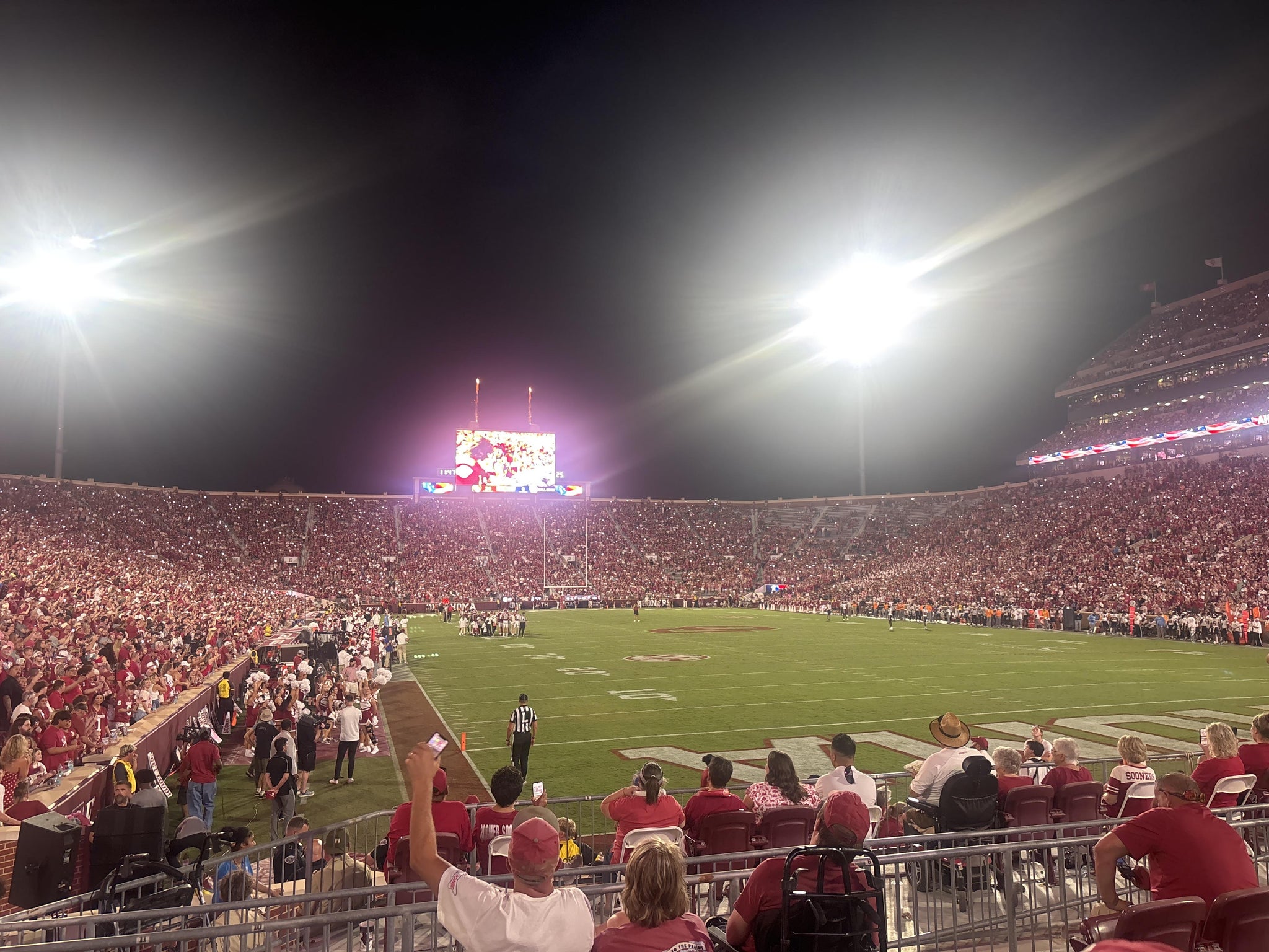 Real Fan View taken from Section 46 at Gaylord Family Oklahoma Memorial Stadium by Aihanna P