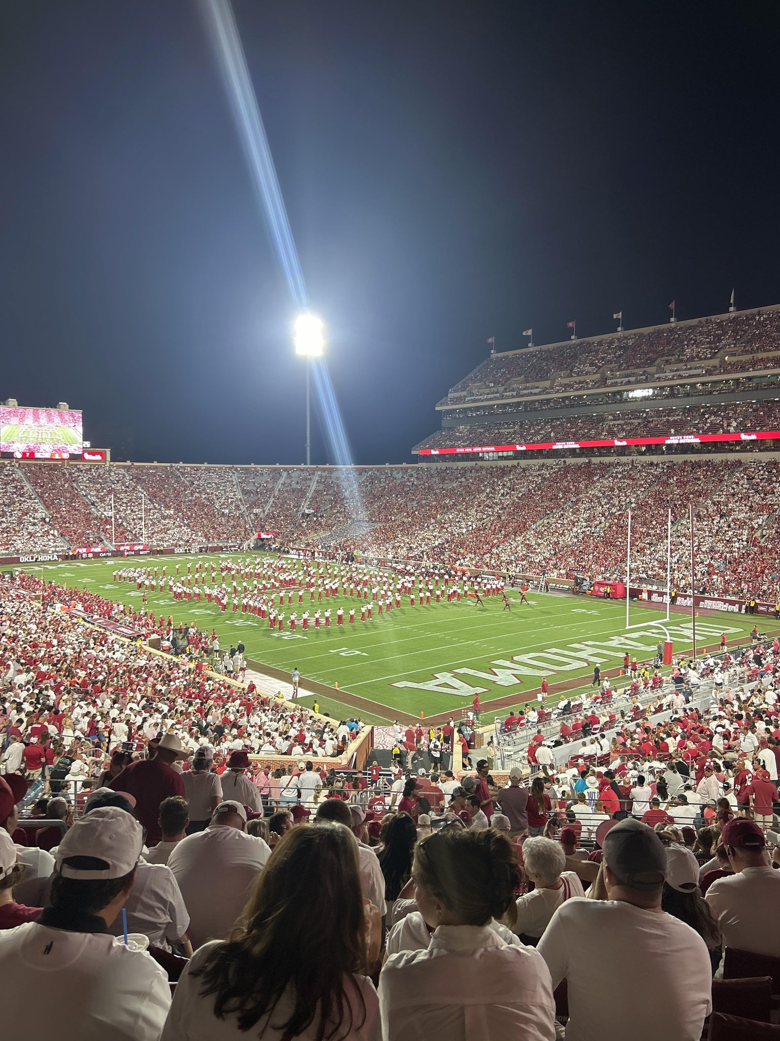 Real Fan View taken from Section 49 at Gaylord Family Oklahoma Memorial Stadium by Kasie K