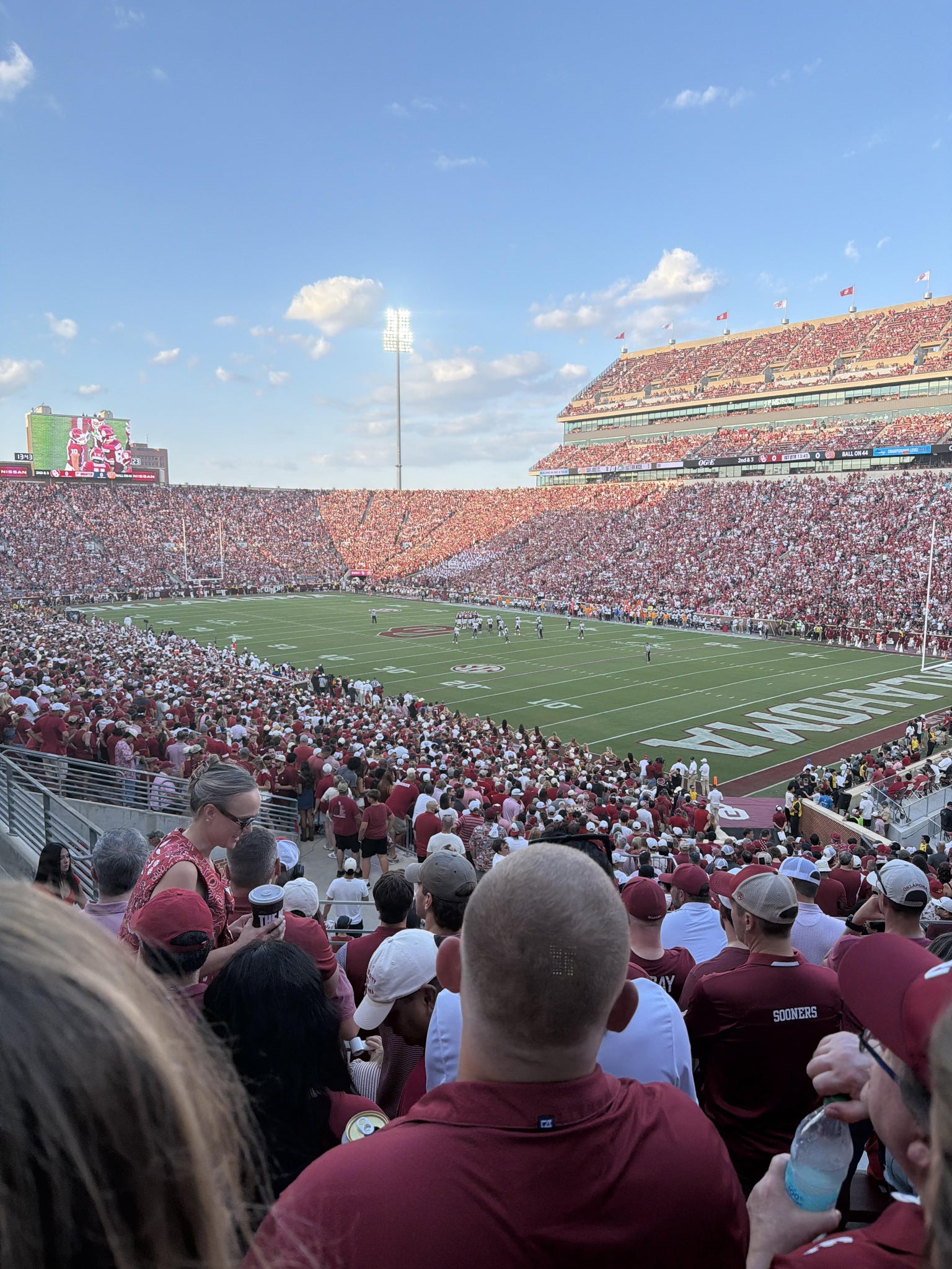 Real Fan View taken from Section 50 at Gaylord Family Oklahoma Memorial Stadium by Tom M