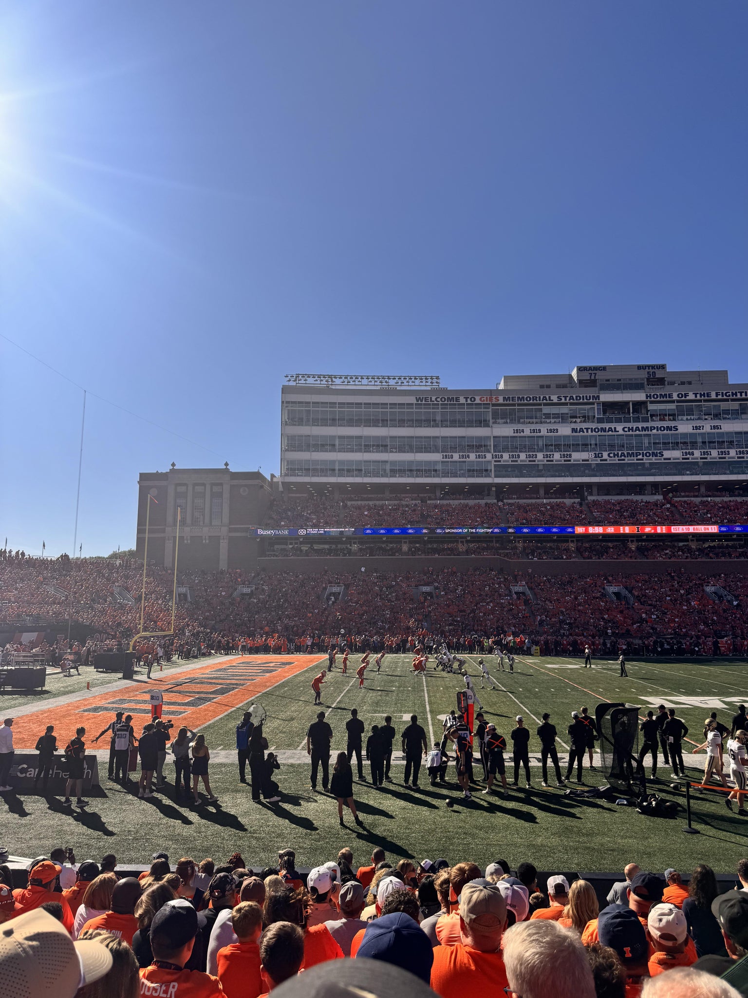 Real Fan View taken from Front 108 at Gies Memorial Stadium by Thomas W