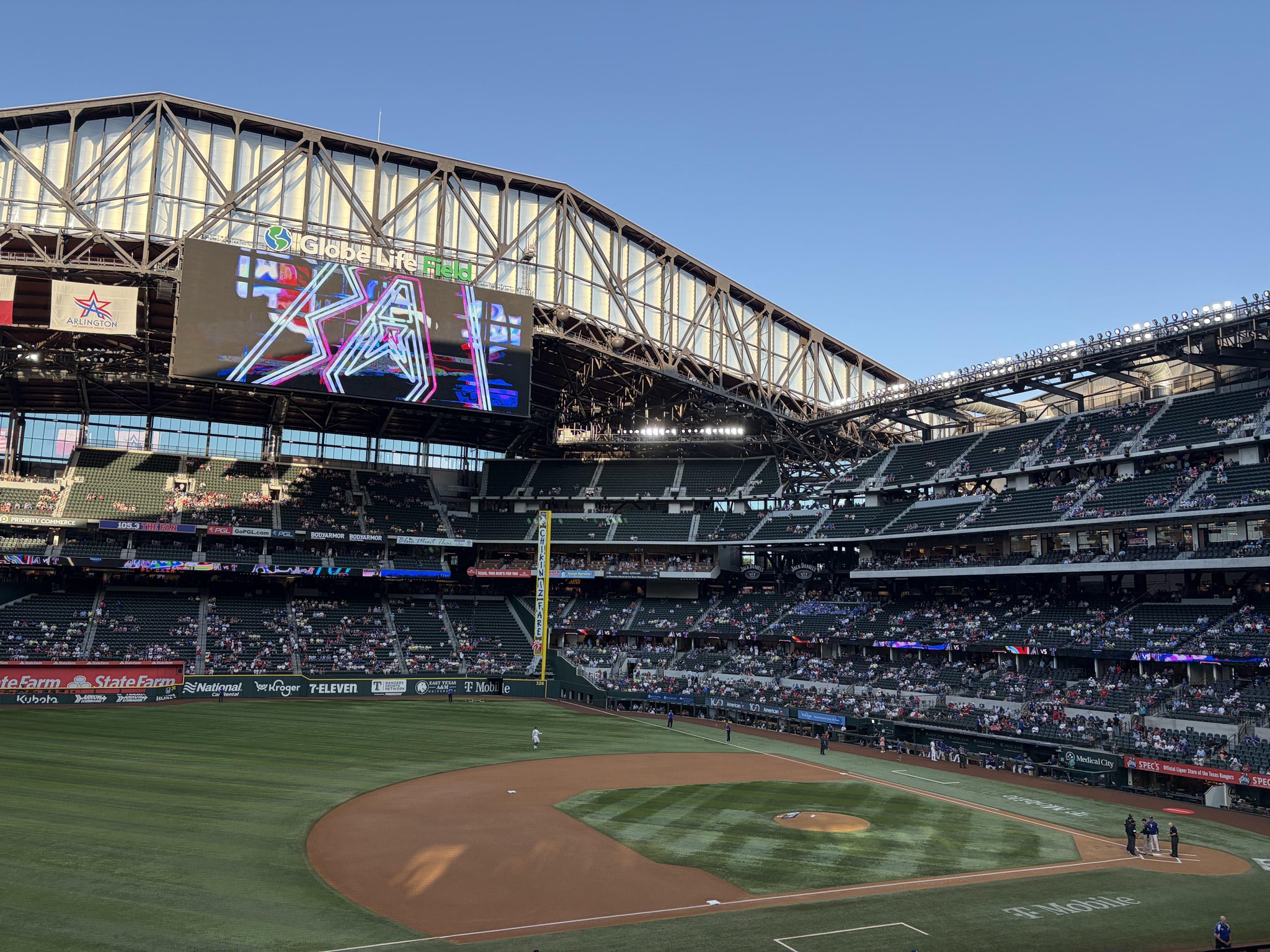 Real Fan View taken from Section 107 at Globe Life Field by Walter T