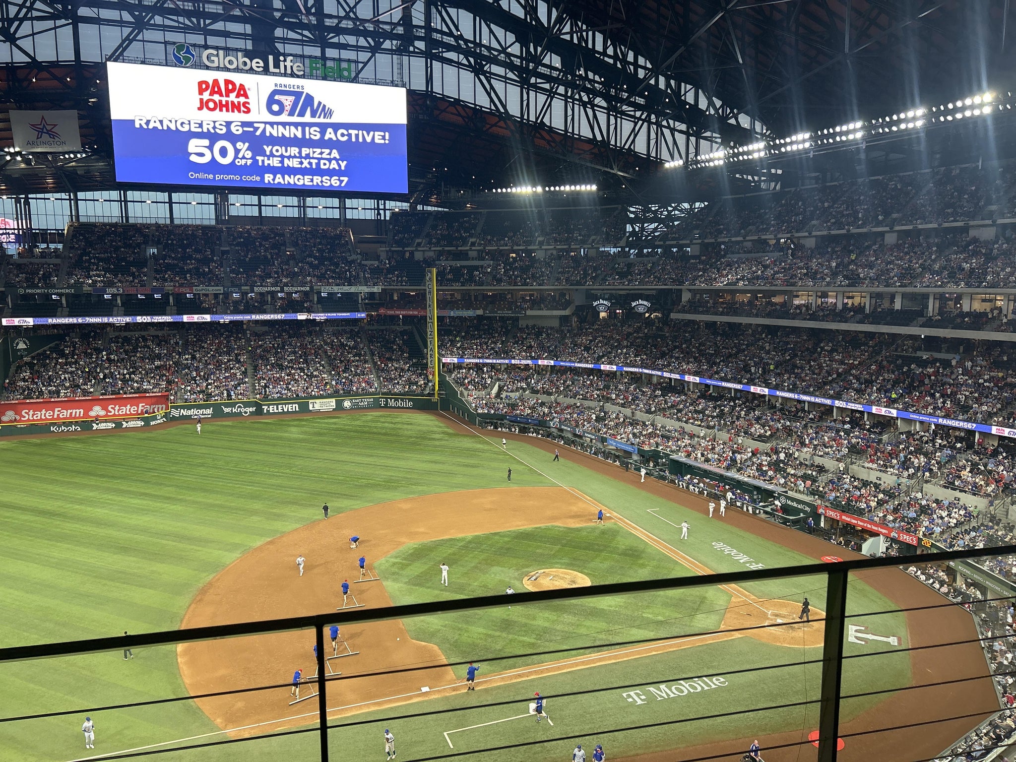 Real Fan View taken from Section 210 at Globe Life Field by Matthew S