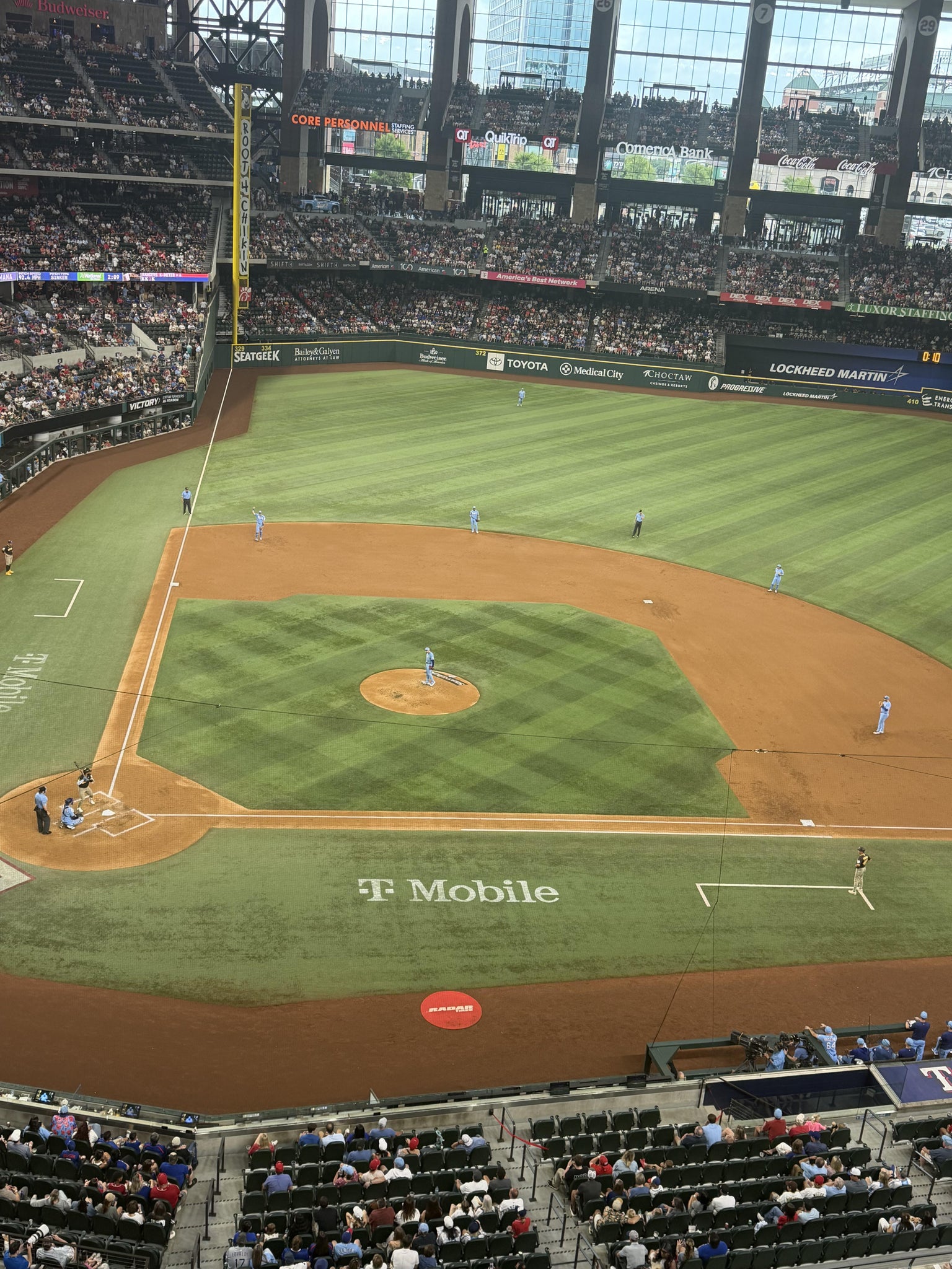Real Fan View taken from Section 222 at Globe Life Field by Cat K