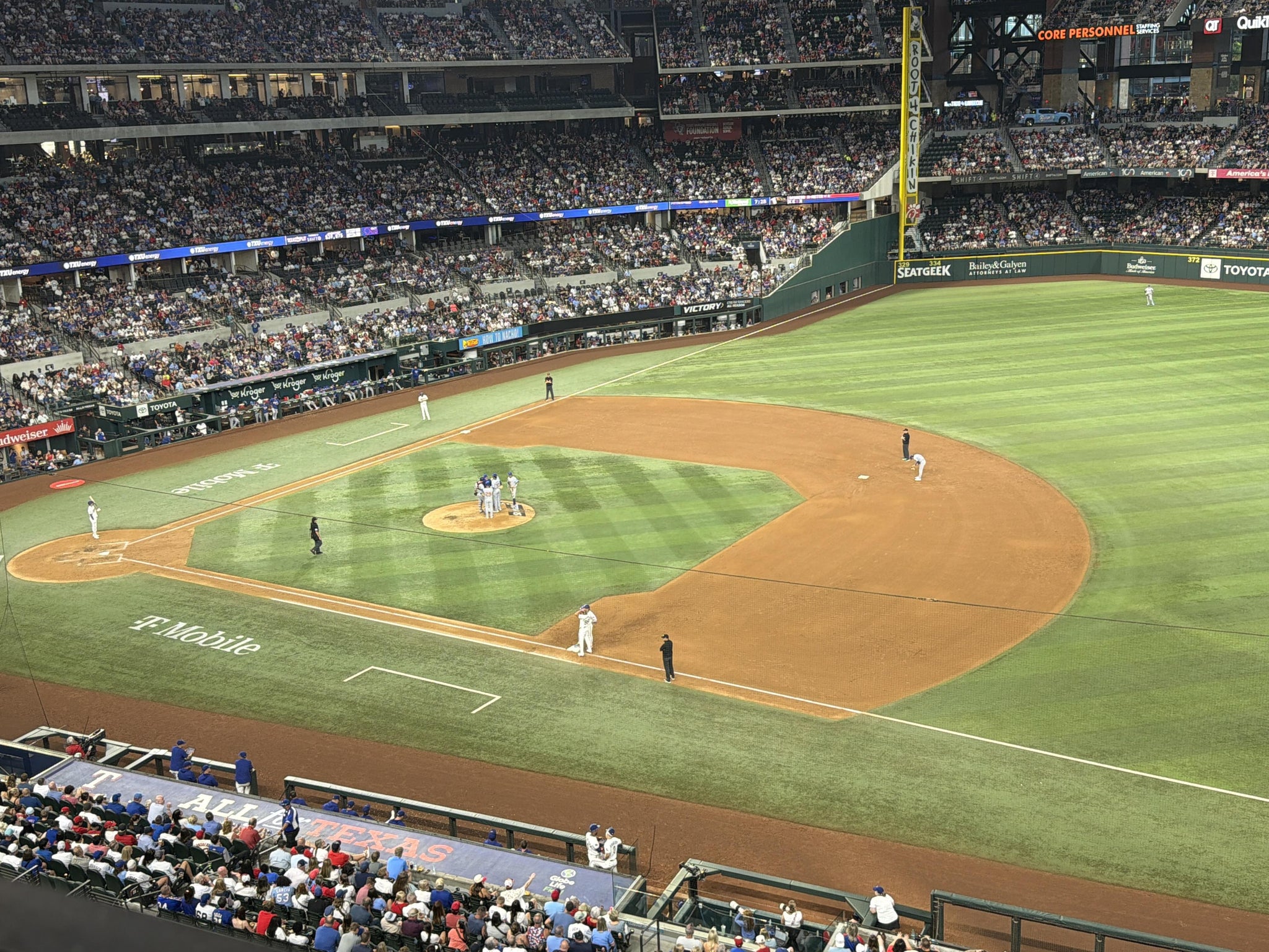 Real Fan View taken from Texas Terrace 1 at Globe Life Field by Shelby T