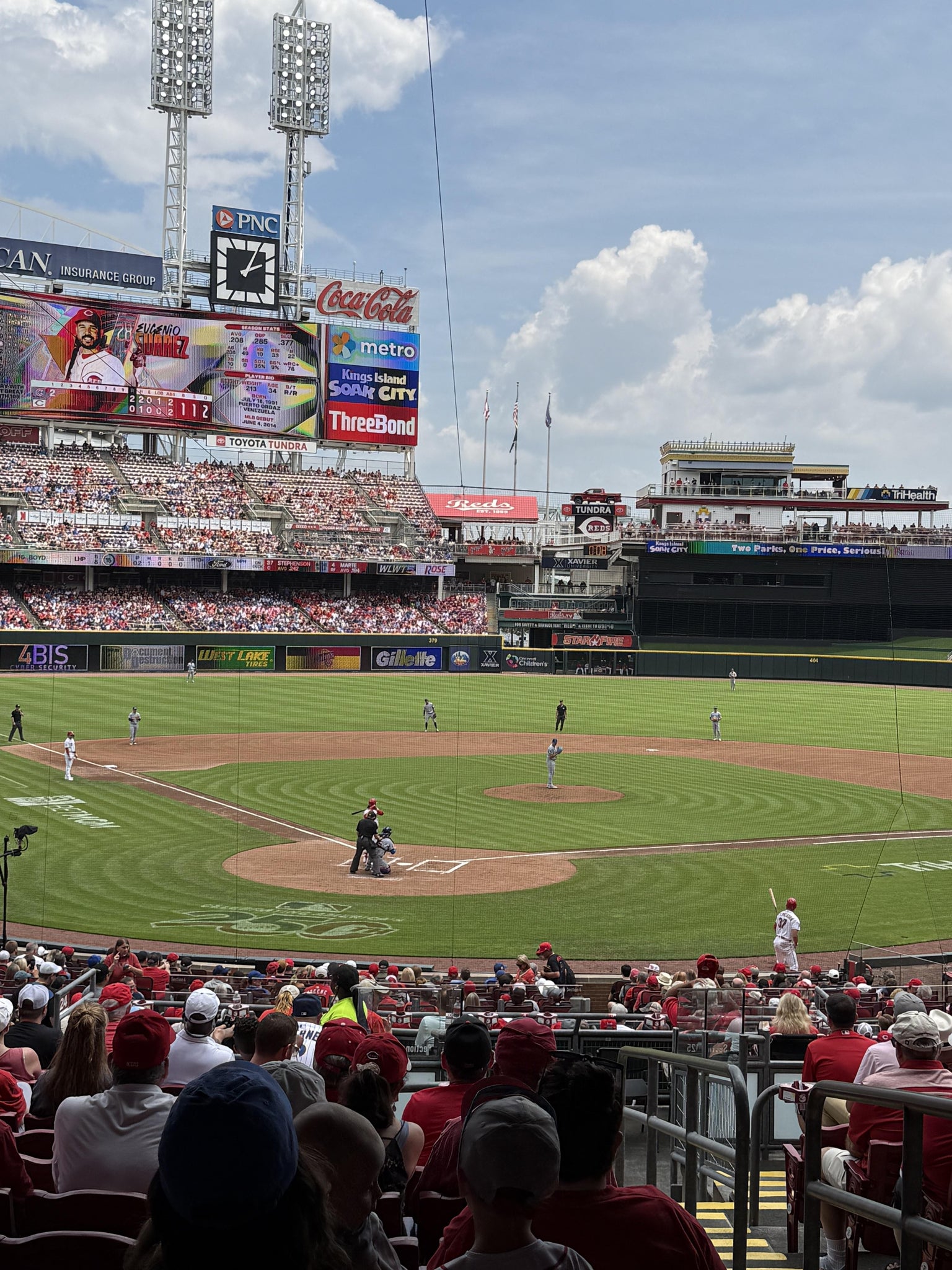 Real Fan View taken from Section 124 at Great American Ball Park by Eileen M