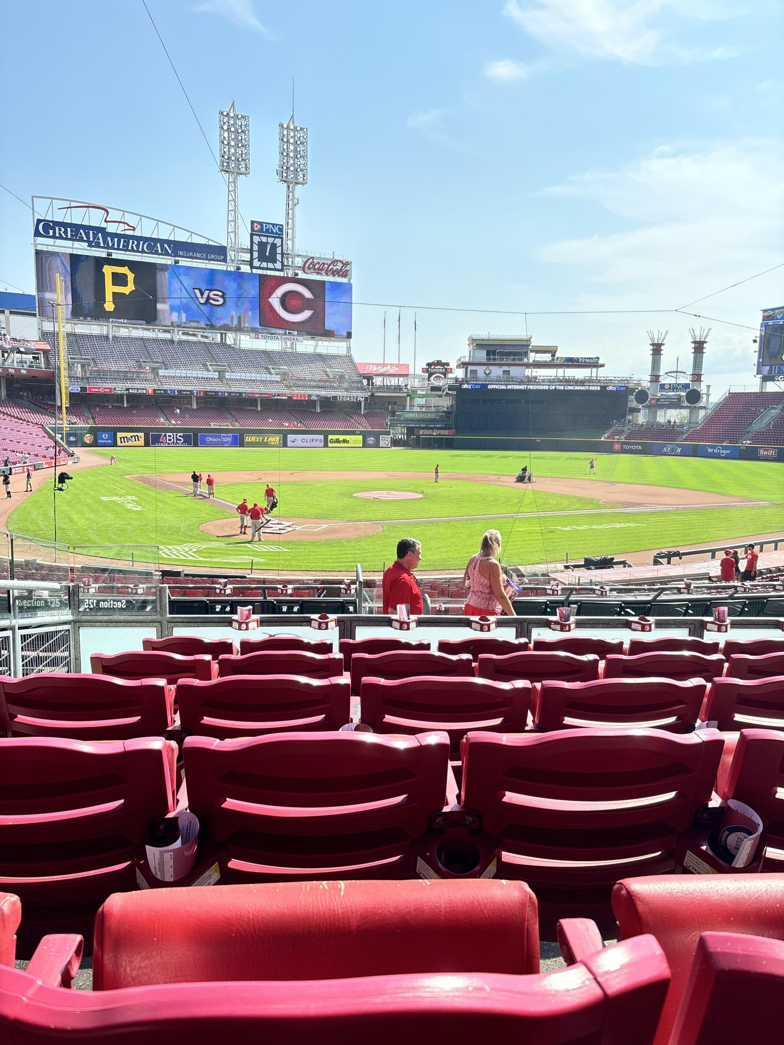 Real Fan View taken from Section 125 at Great American Ball Park by Carlie M