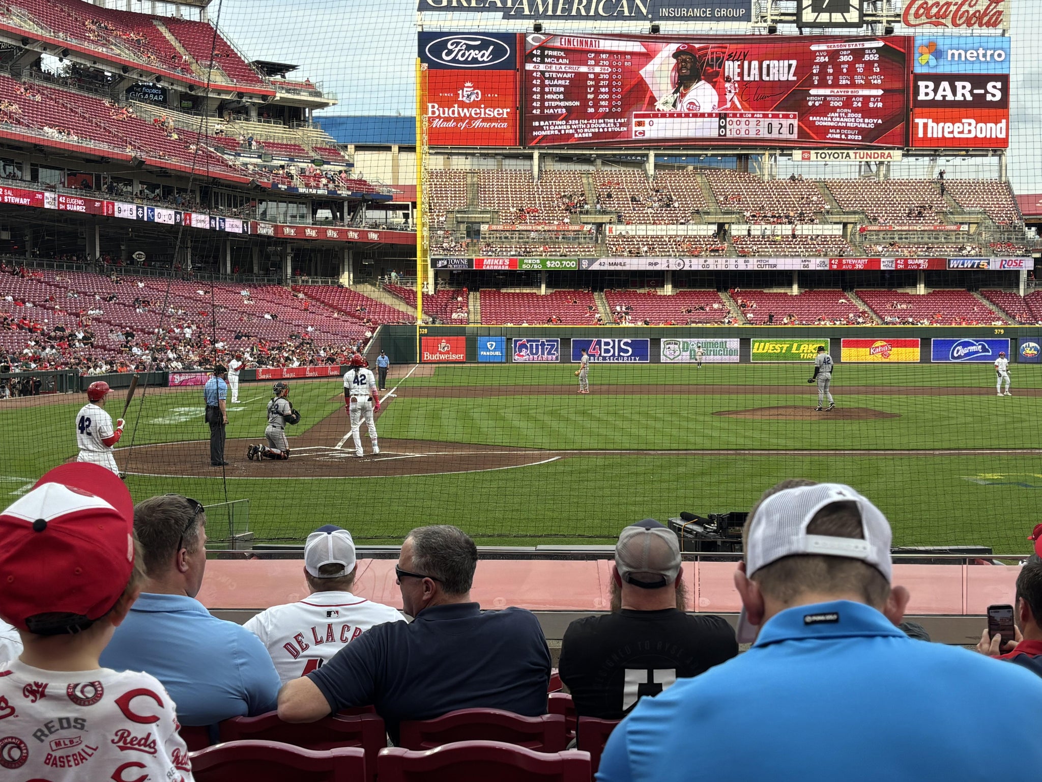 Real Fan View taken from Section 127 at Great American Ball Park by Josh B