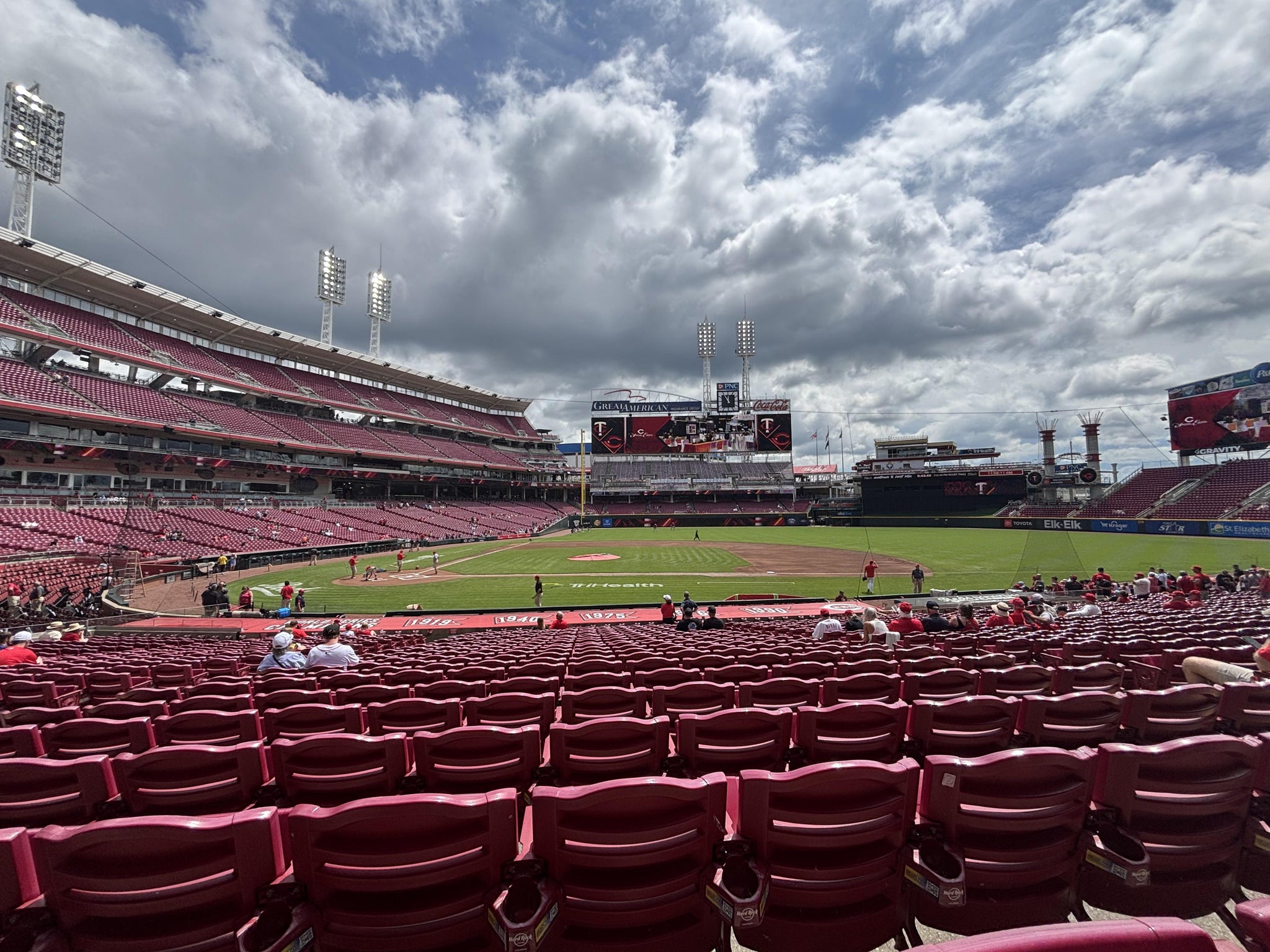 Real Fan View taken from Section 129 at Great American Ball Park by Nick F