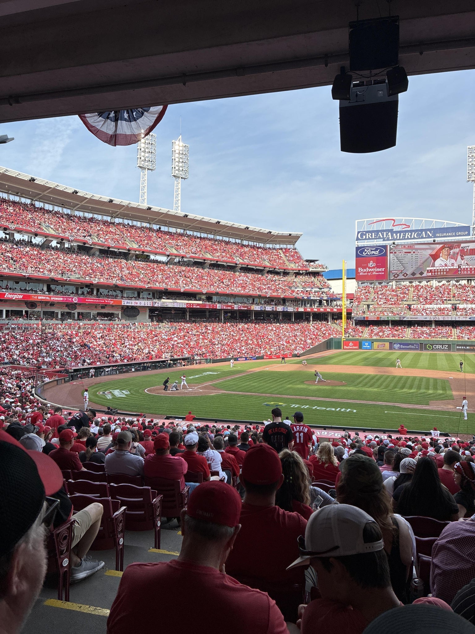 Real Fan View taken from Section 130 at Great American Ball Park by Bernardo G