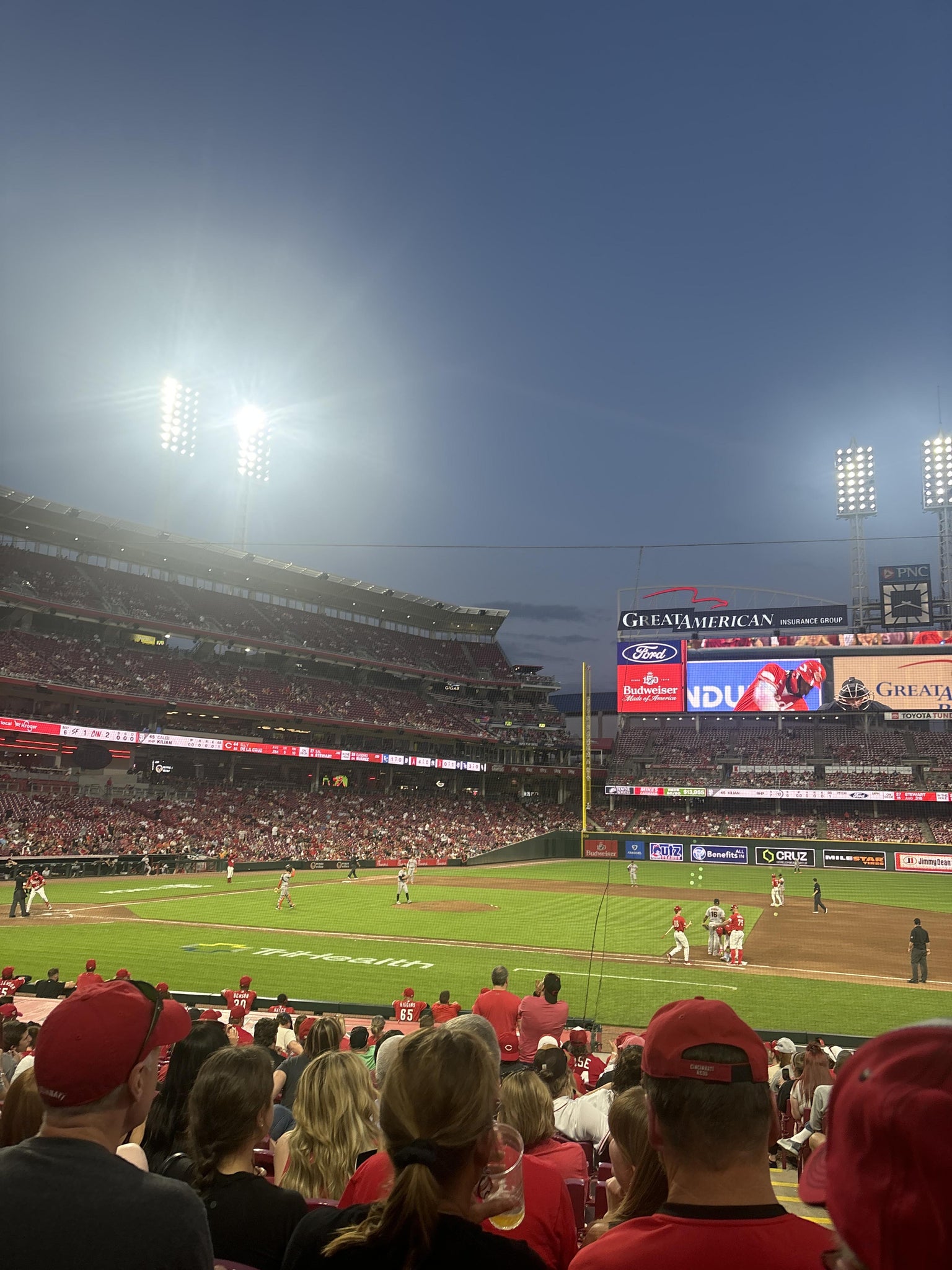 Real Fan View taken from Section 130 at Great American Ball Park by Noah R