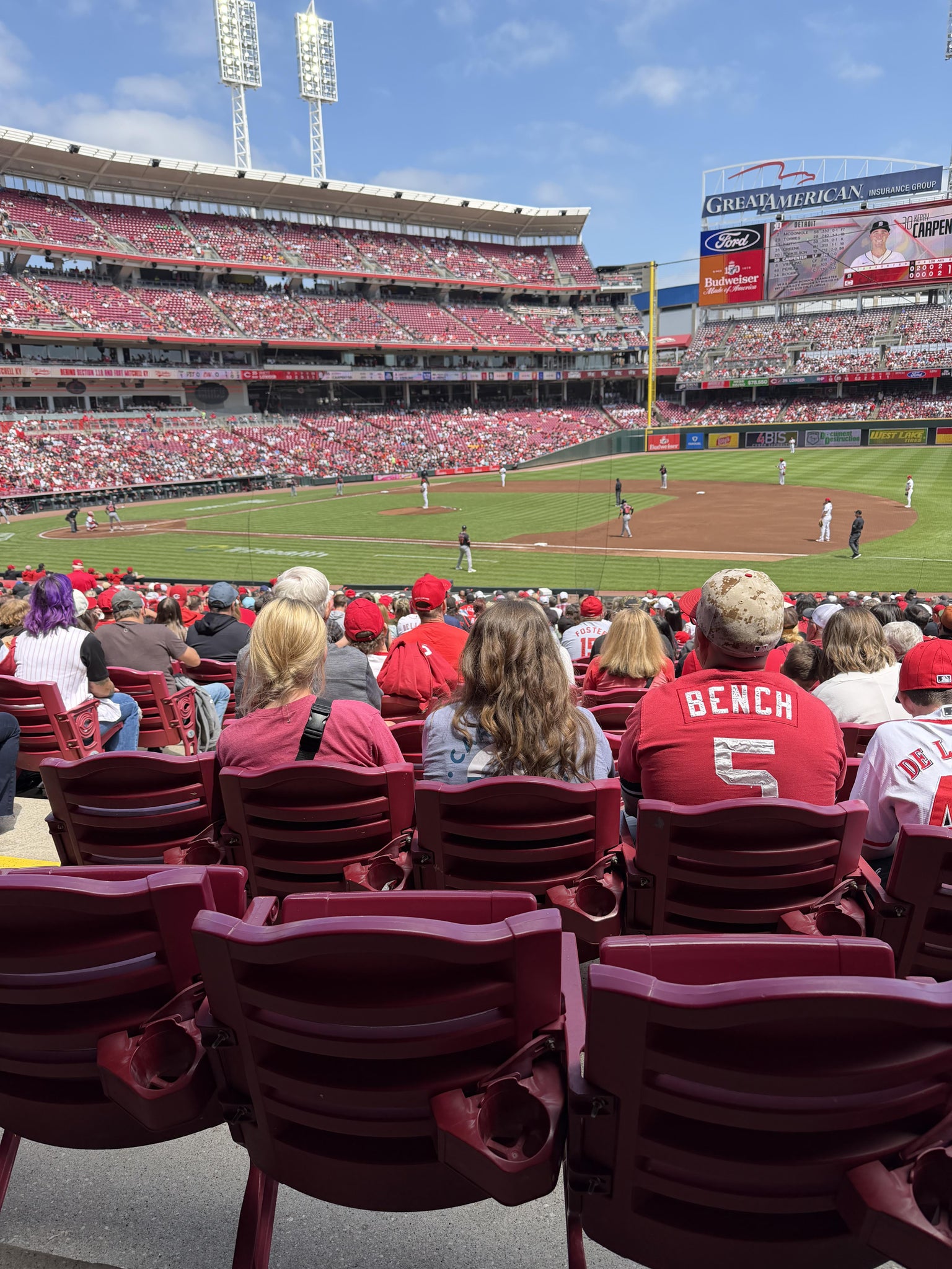 Real Fan View taken from Section 132 at Great American Ball Park by Nick D