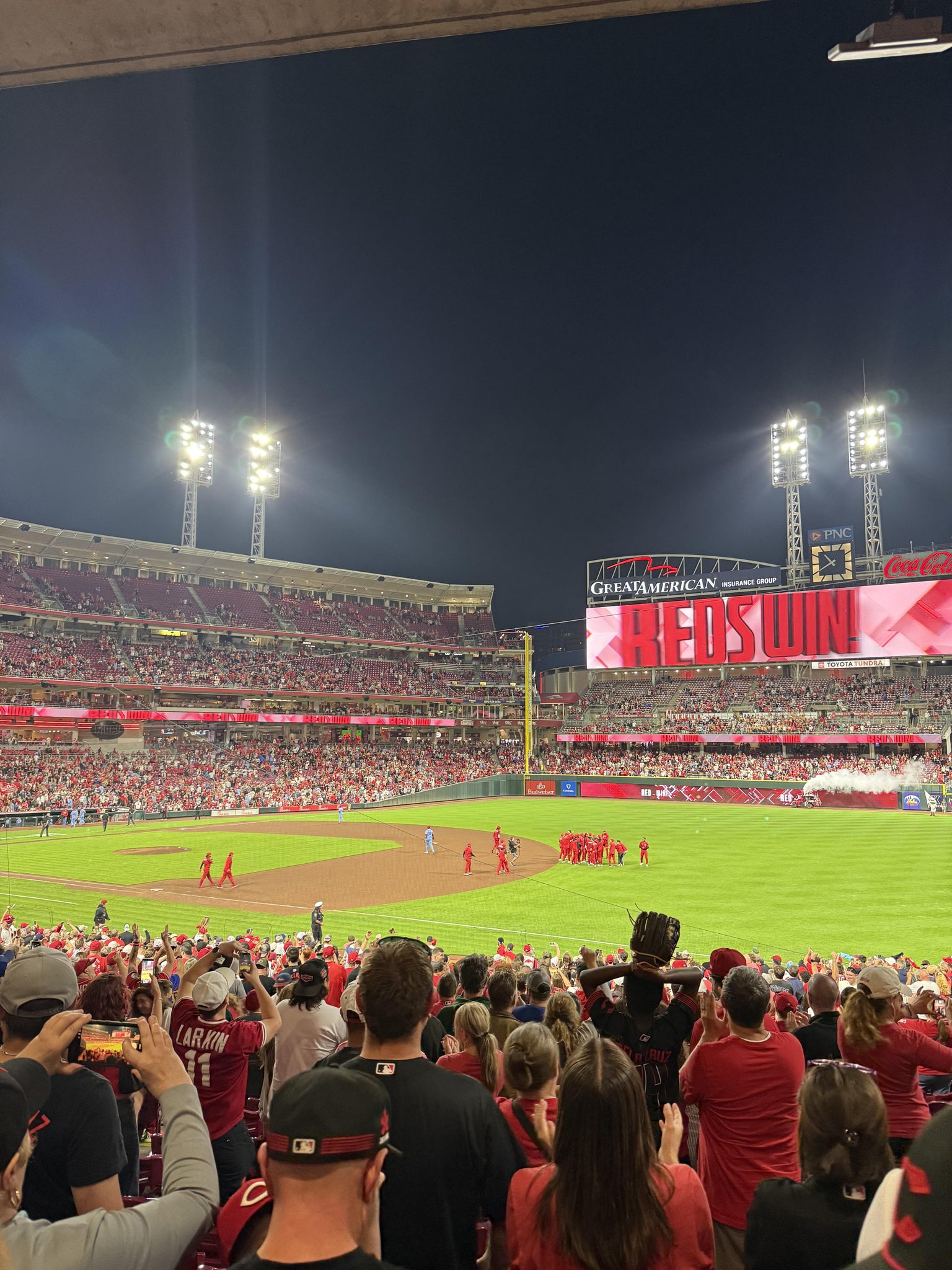 Real Fan View taken from Section 134 at Great American Ball Park by Brandon F