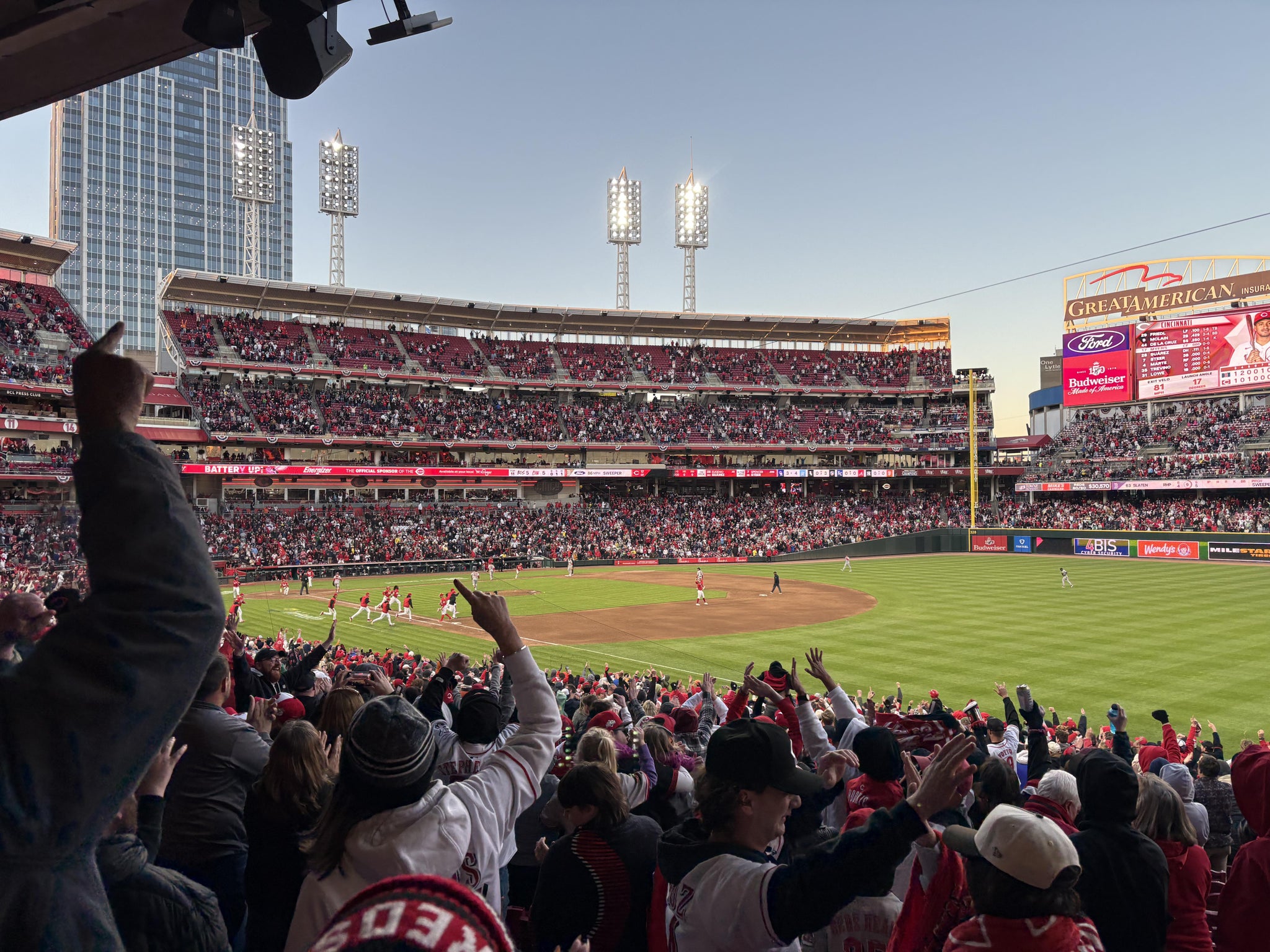 Real Fan View taken from Section 135 at Great American Ball Park by Michael J