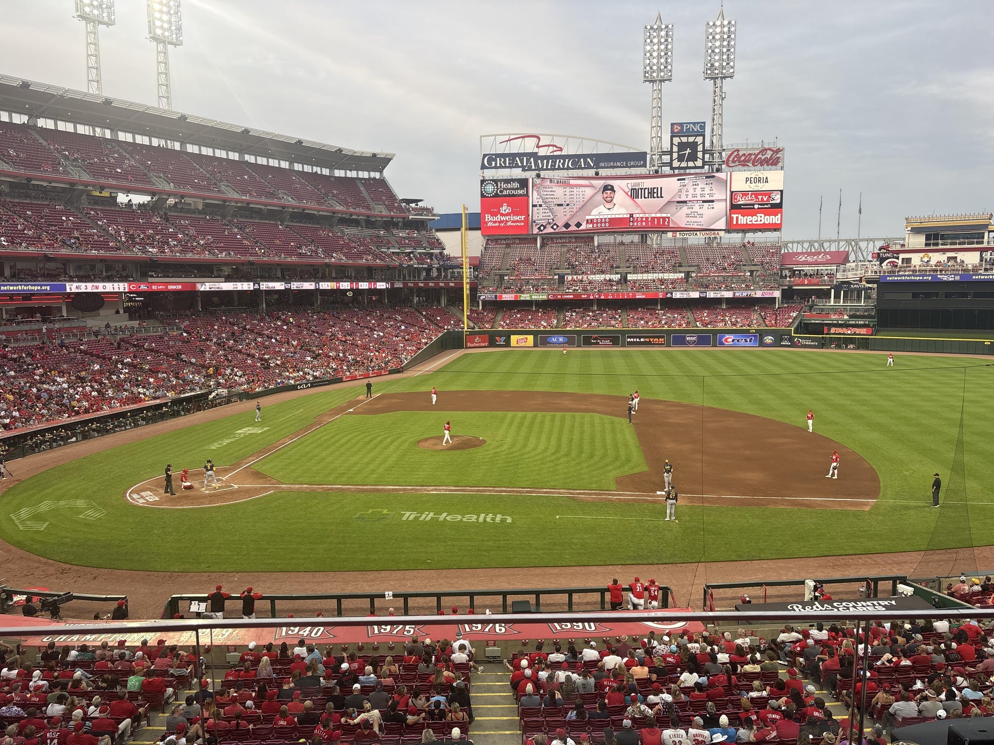 Real Fan View taken from Section 302 at Great American Ball Park by Tara T
