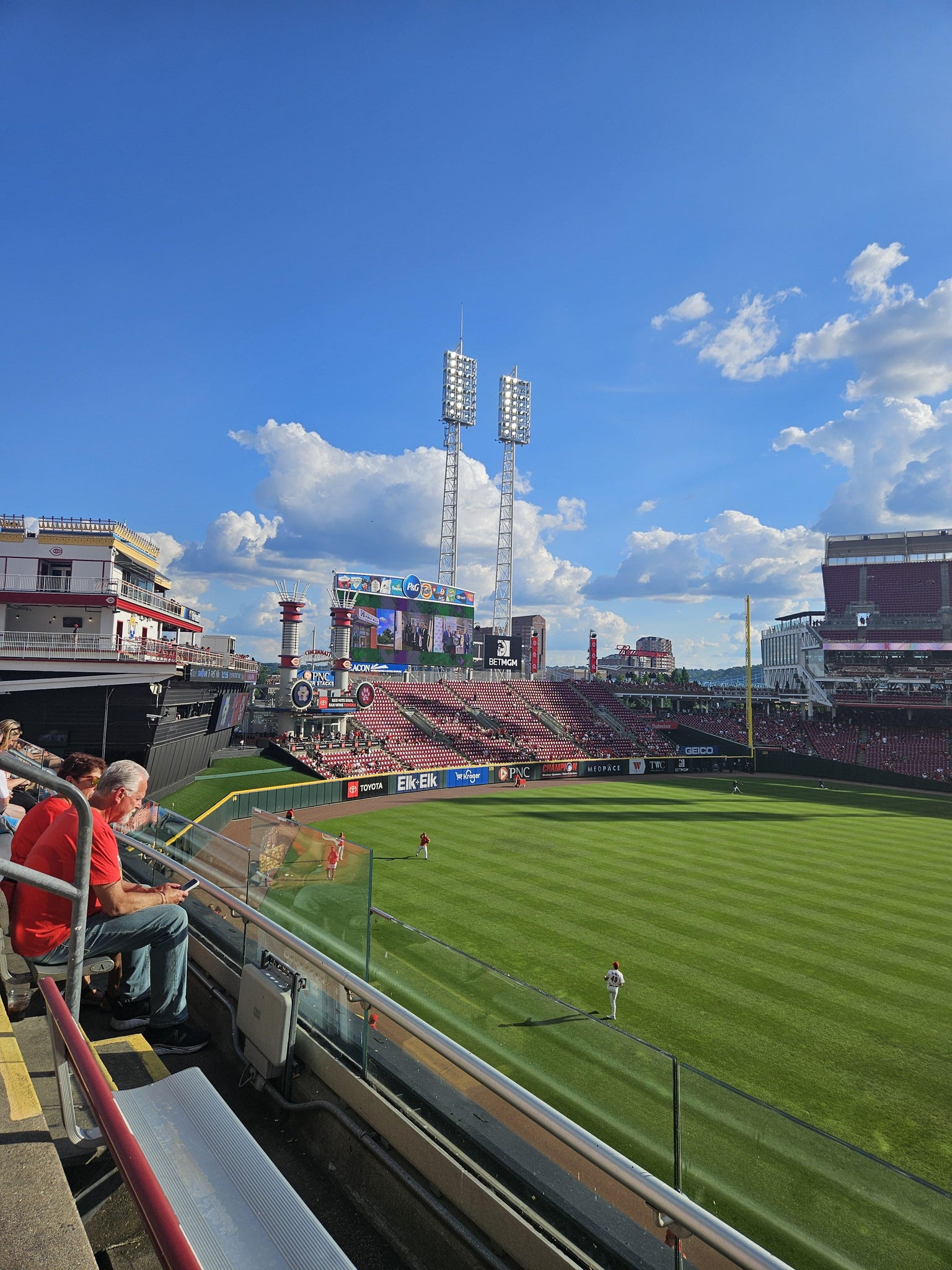 Real Fan View taken from Section 405 at Great American Ball Park by Jeffrey F