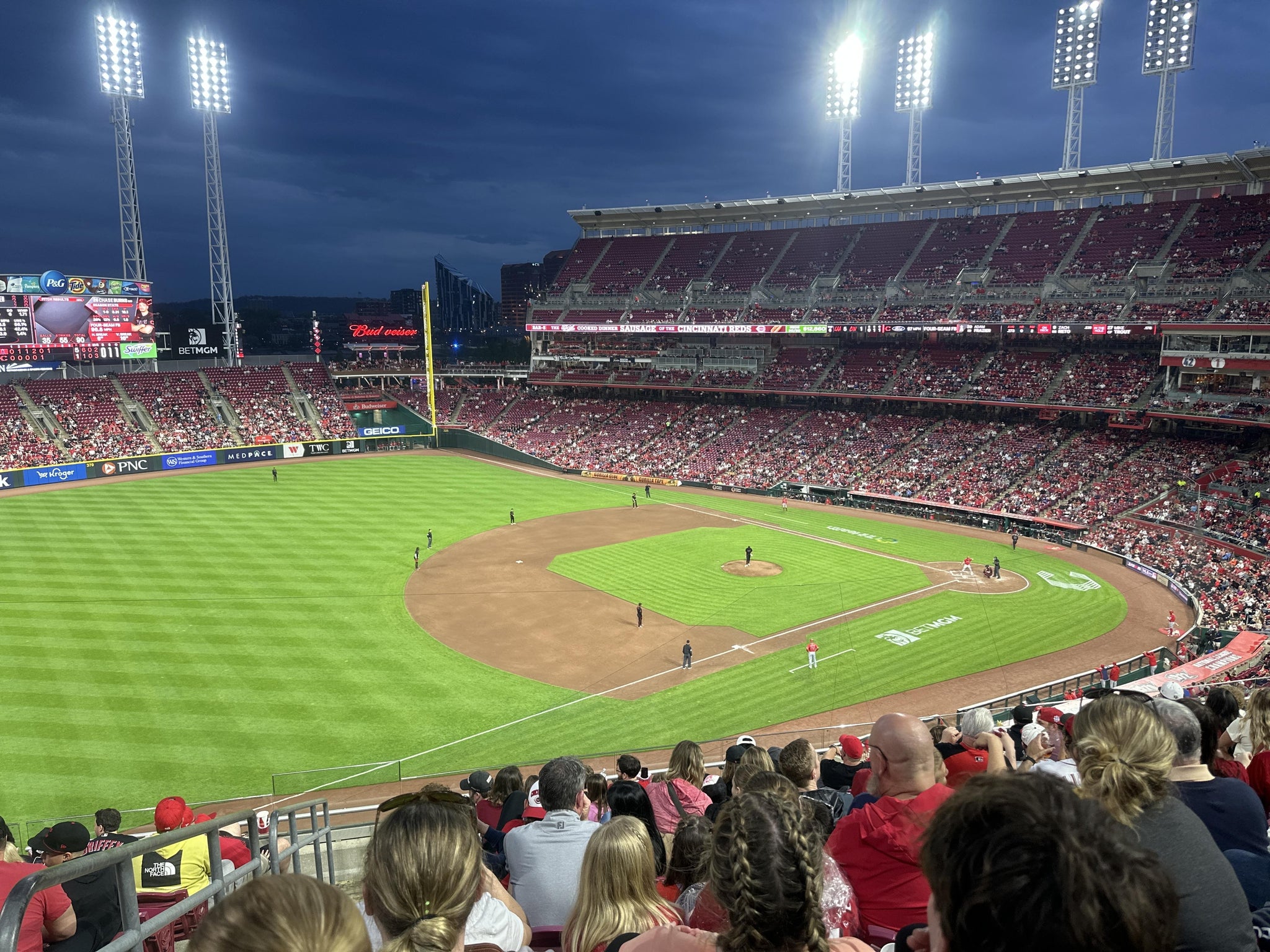 Real Fan View taken from Section 414 at Great American Ball Park by Edgar M