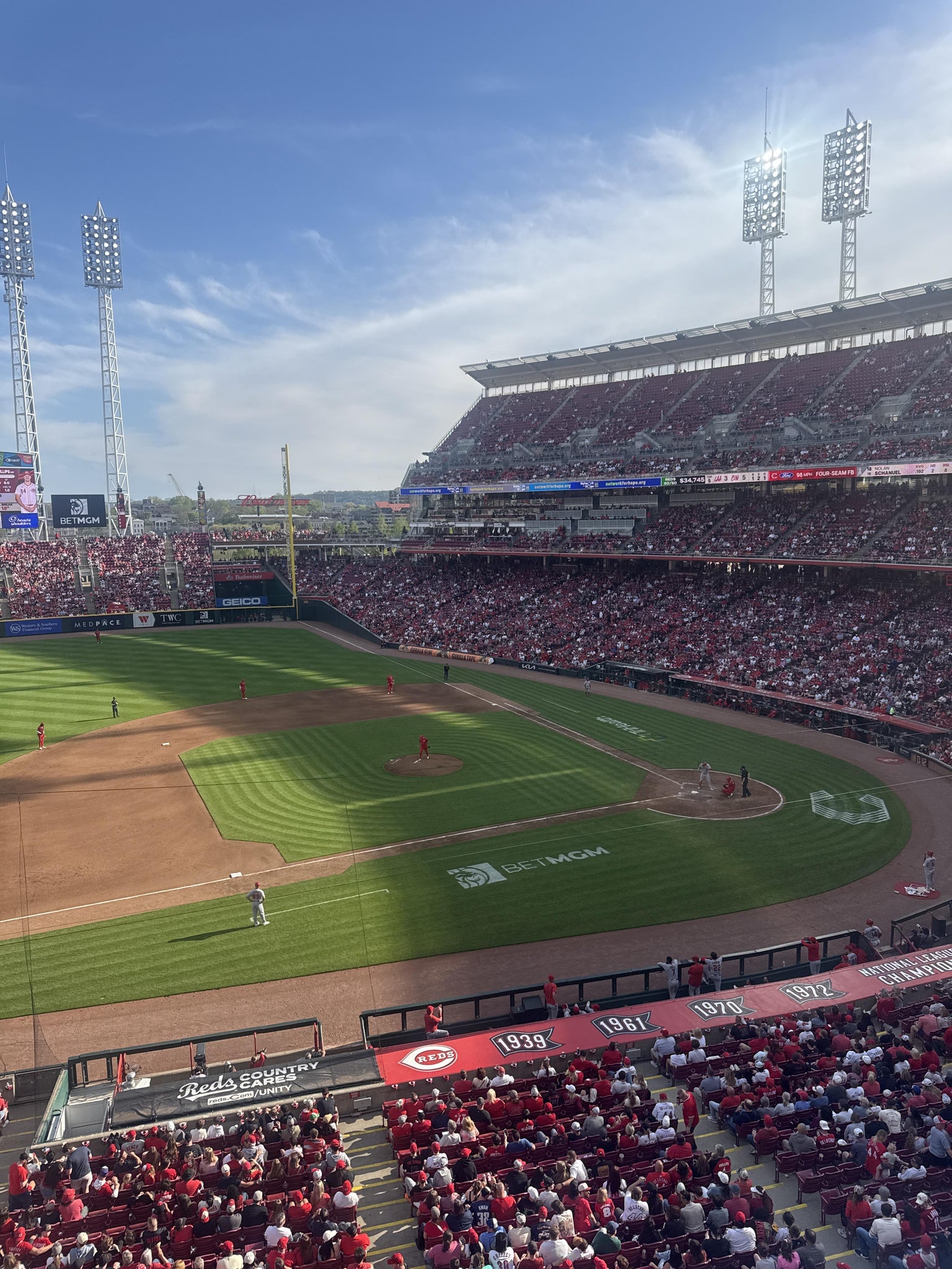 Real Fan View taken from Section 416 at Great American Ball Park by Jared S
