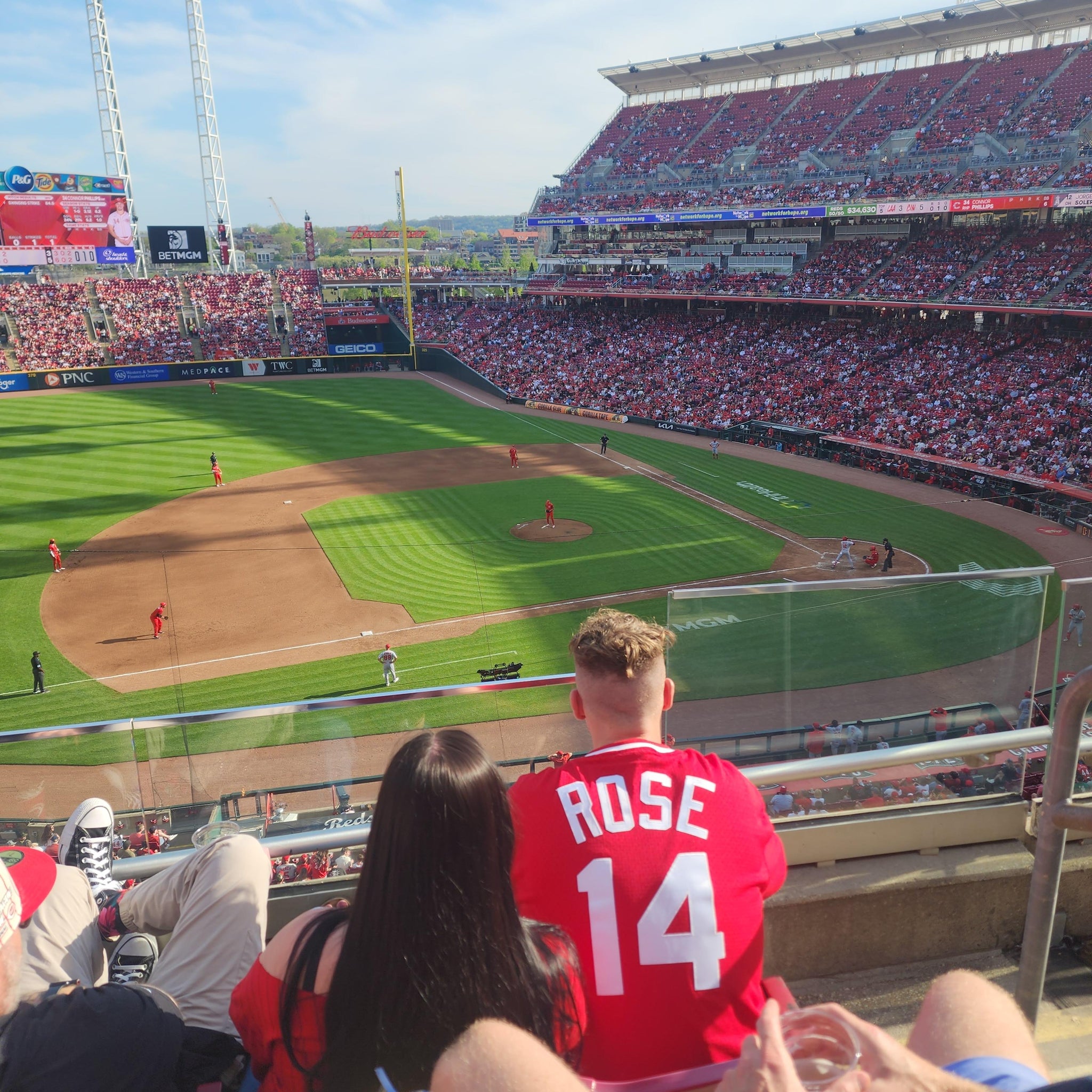 Real Fan View taken from Section 416 at Great American Ball Park by Steven I