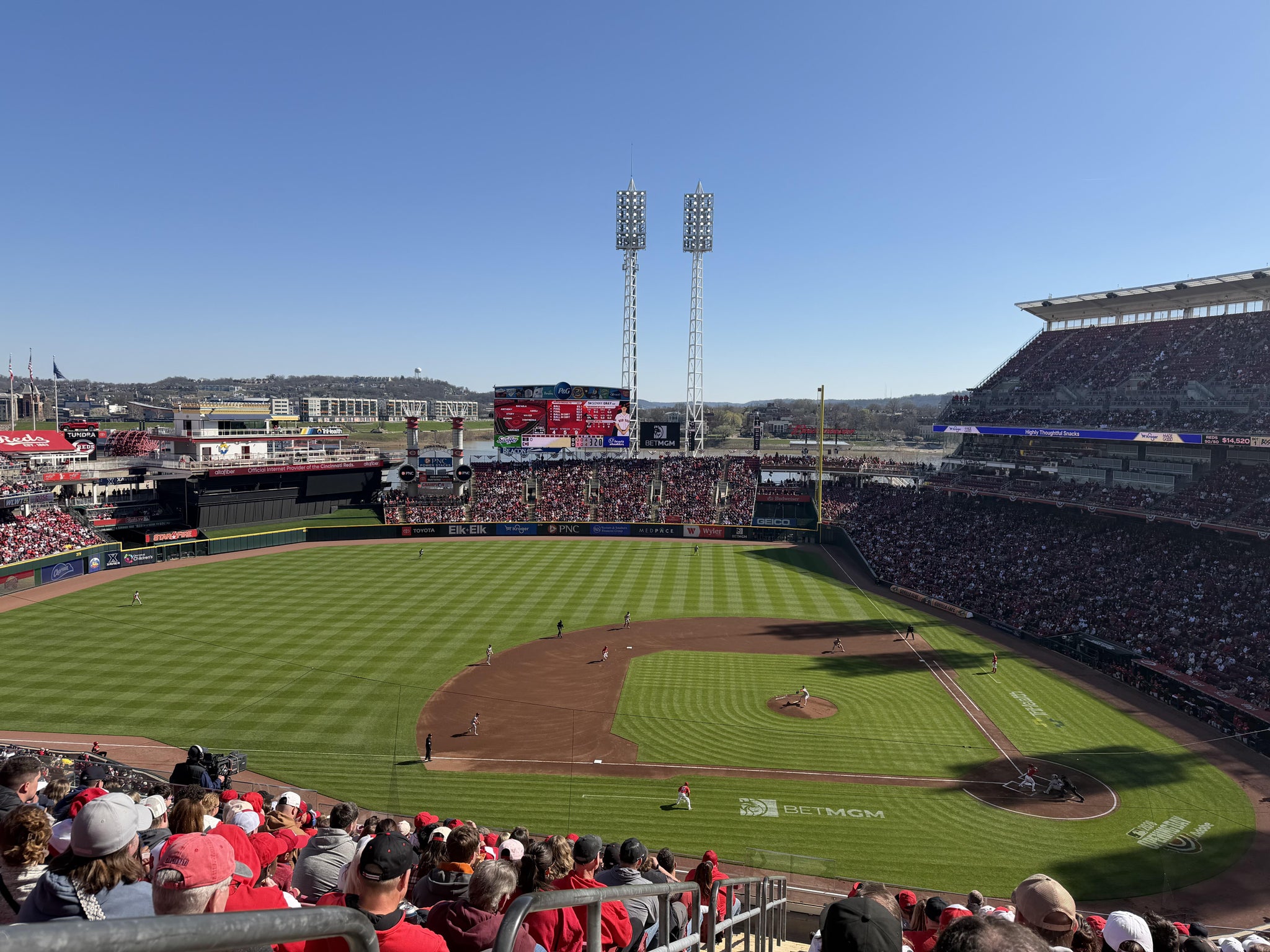 Real Fan View taken from Section 418 at Great American Ball Park by Jake H
