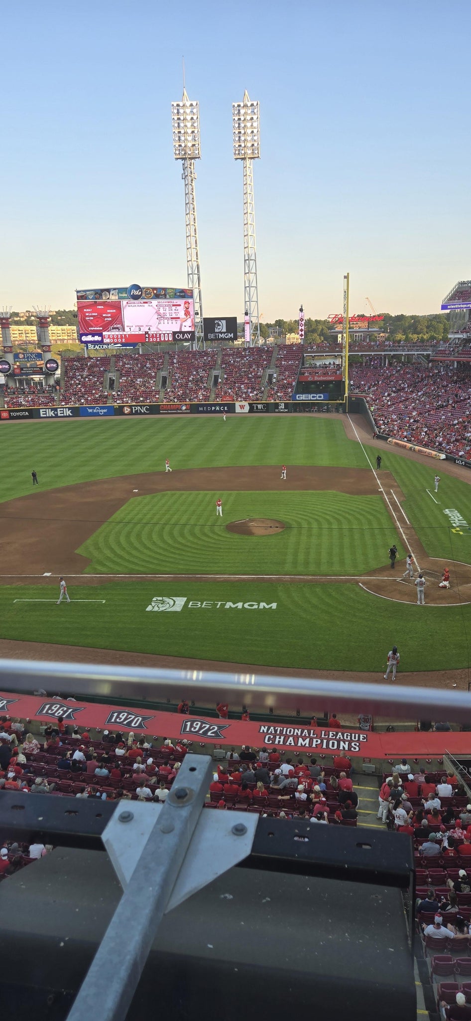 Real Fan View taken from Section 419 at Great American Ball Park by Clark B