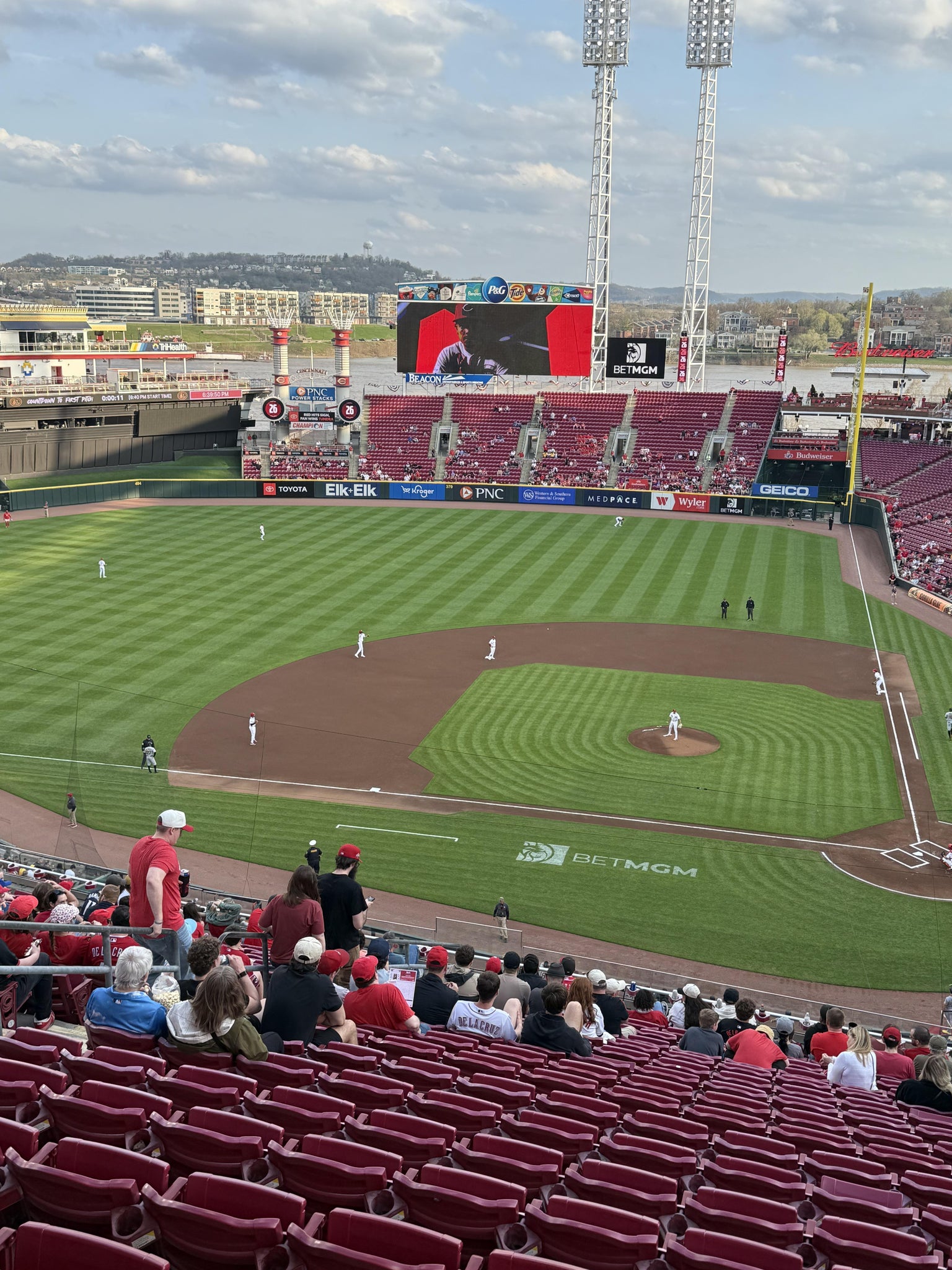 Real Fan View taken from Section 419 WC at Great American Ball Park by Kip F