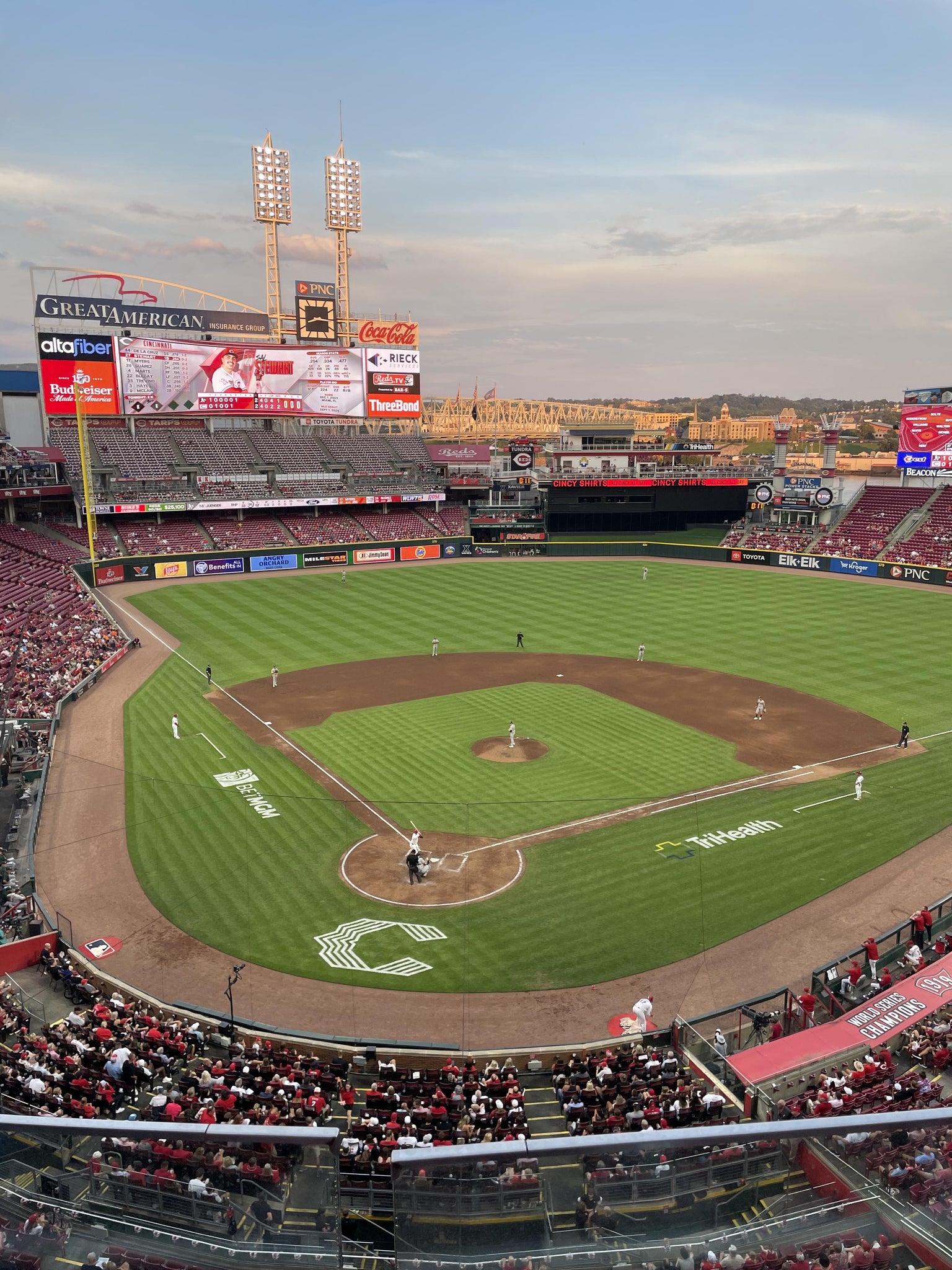 Real Fan View taken from Section 425 at Great American Ball Park by Mike D
