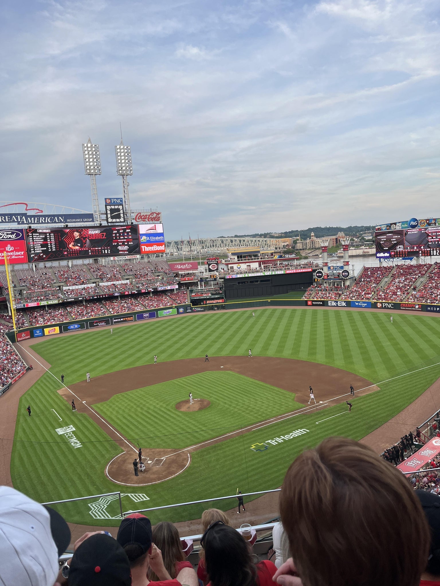 Real Fan View taken from Section 426 at Great American Ball Park by Paige D
