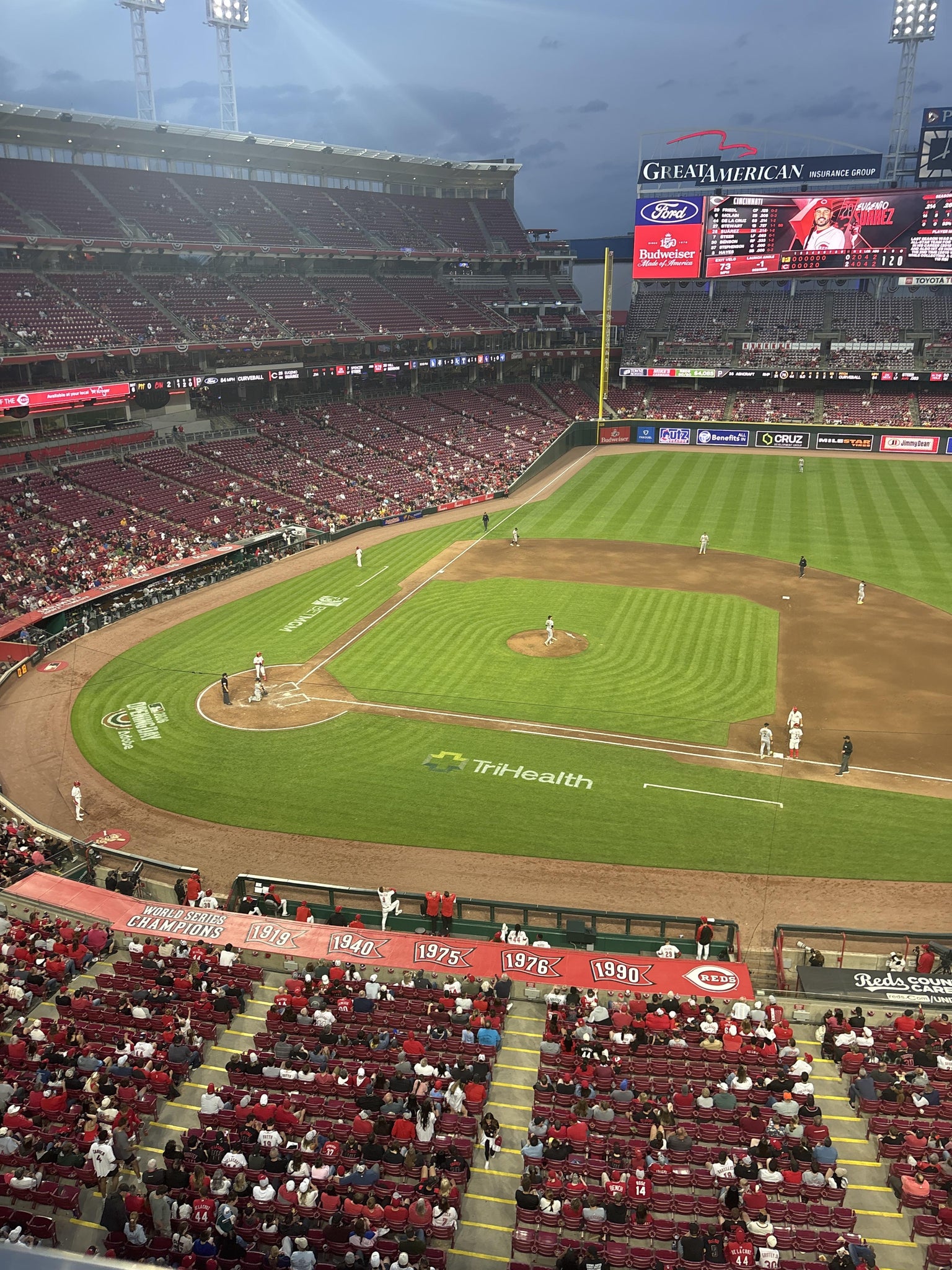 Real Fan View taken from Section 430 at Great American Ball Park by Kingston R