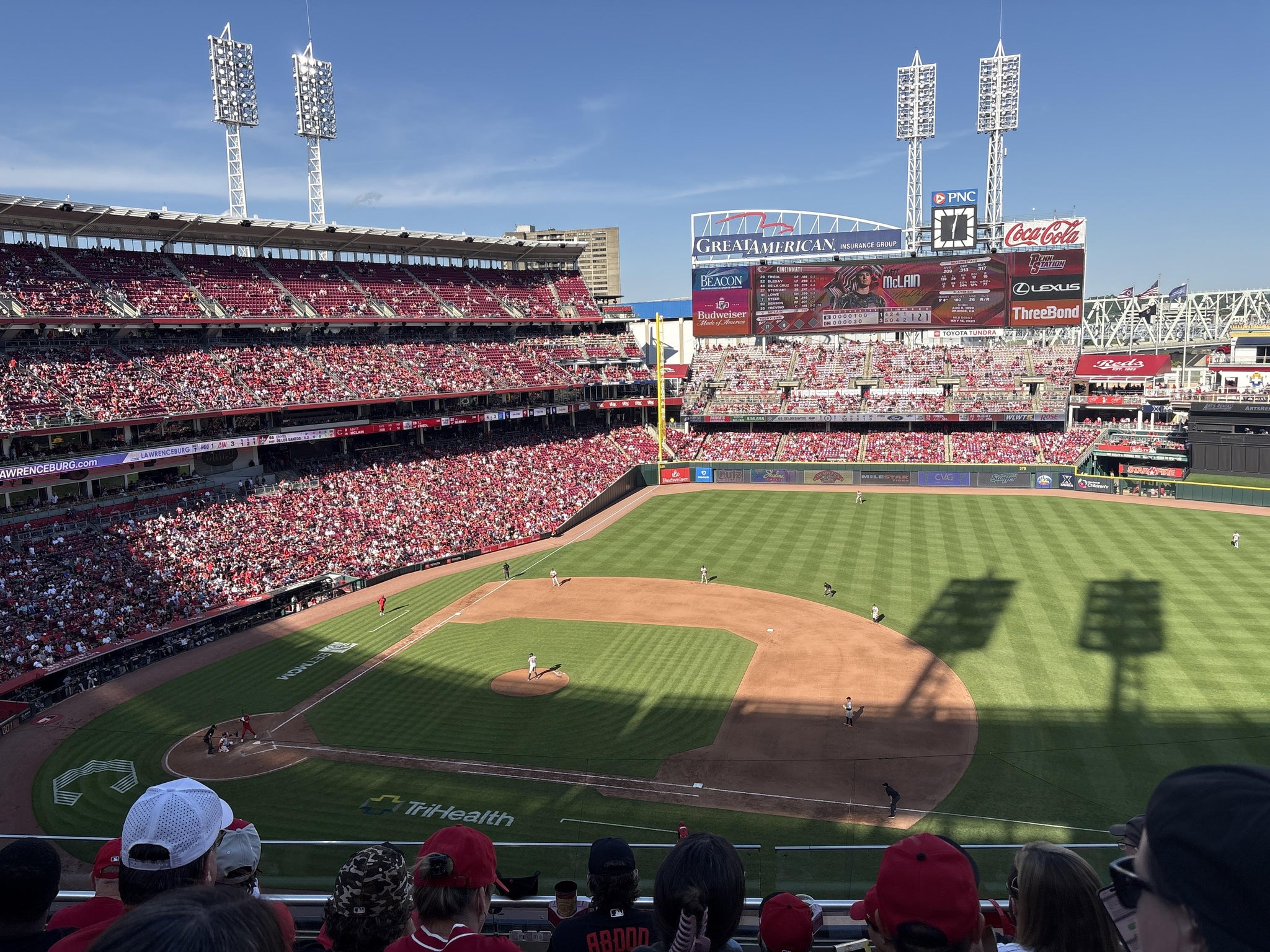 Real Fan View taken from Section 431 at Great American Ball Park by Emily W