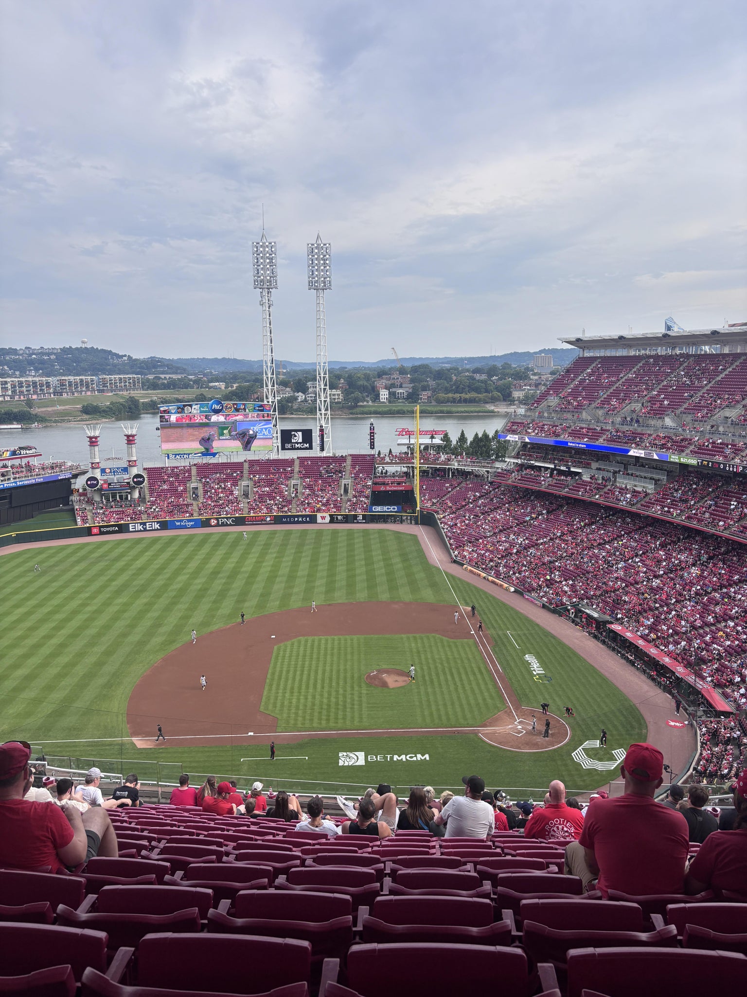 Vue réelle des fans prise de la Section 518 au site Great American Ball Park par Chris G