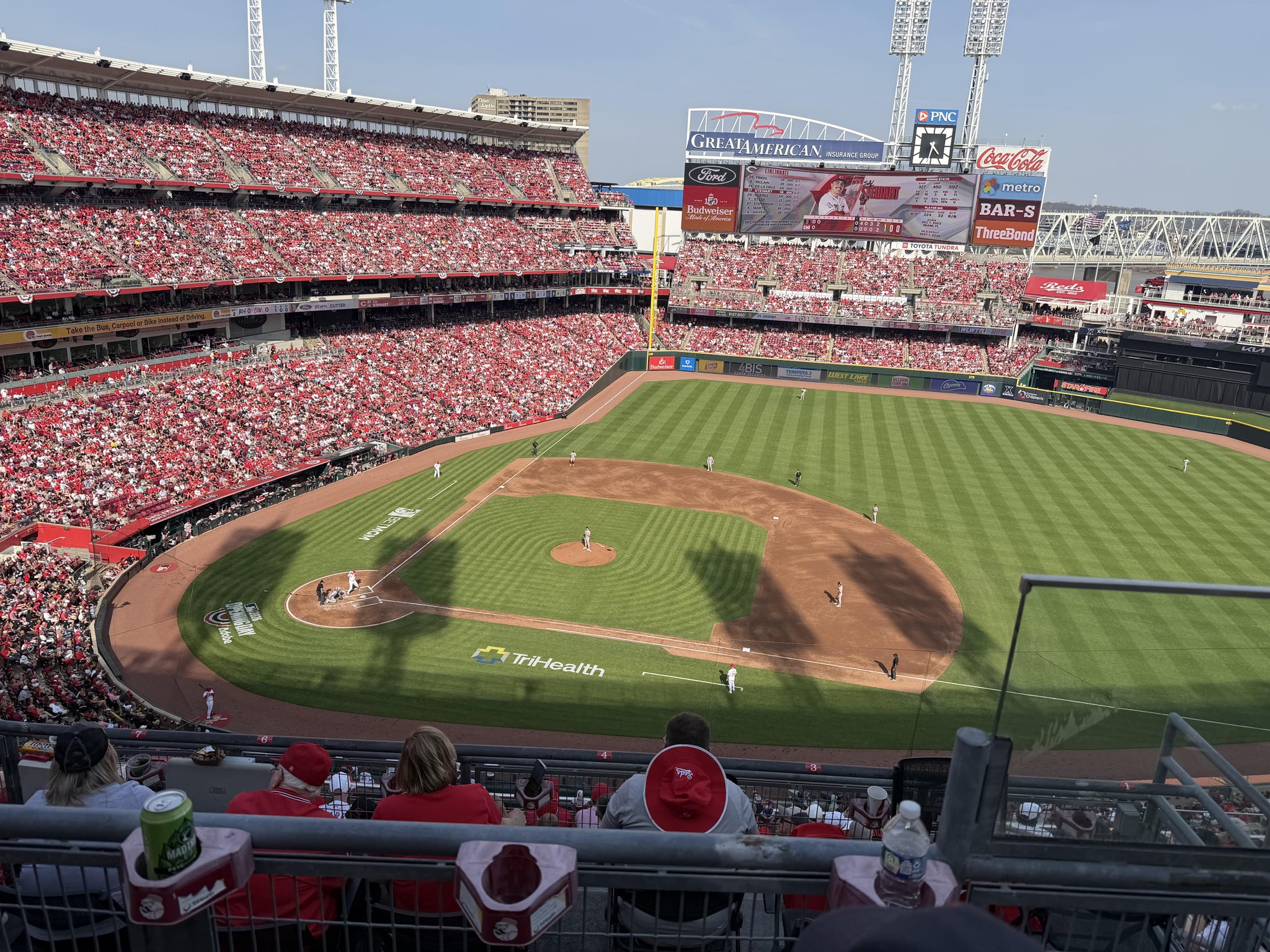 Real Fan View taken from Section 530 at Great American Ball Park by Kathleen M