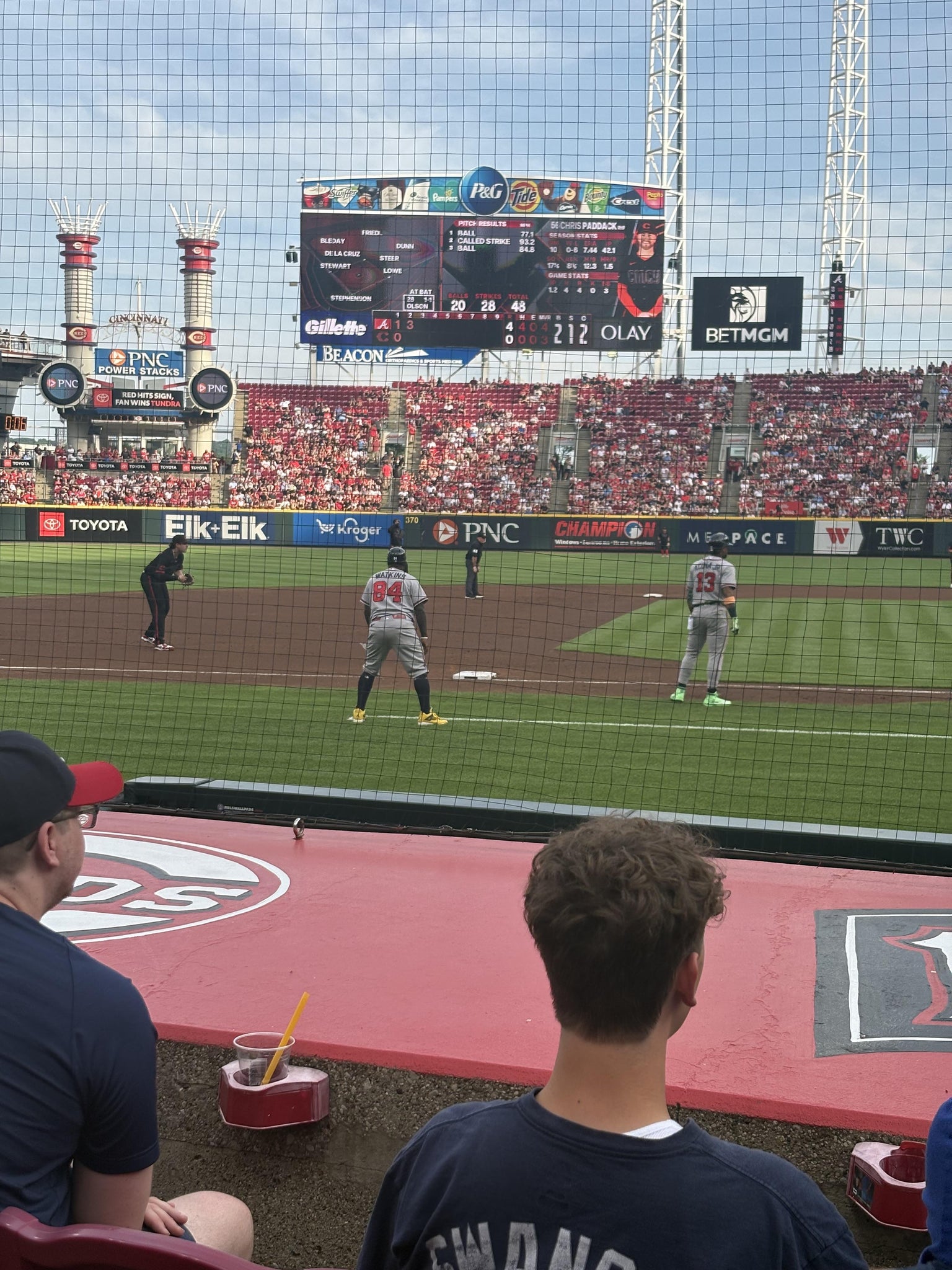 Real Fan View taken from Dugout Box 116 at Great American Ball Park by Craig L