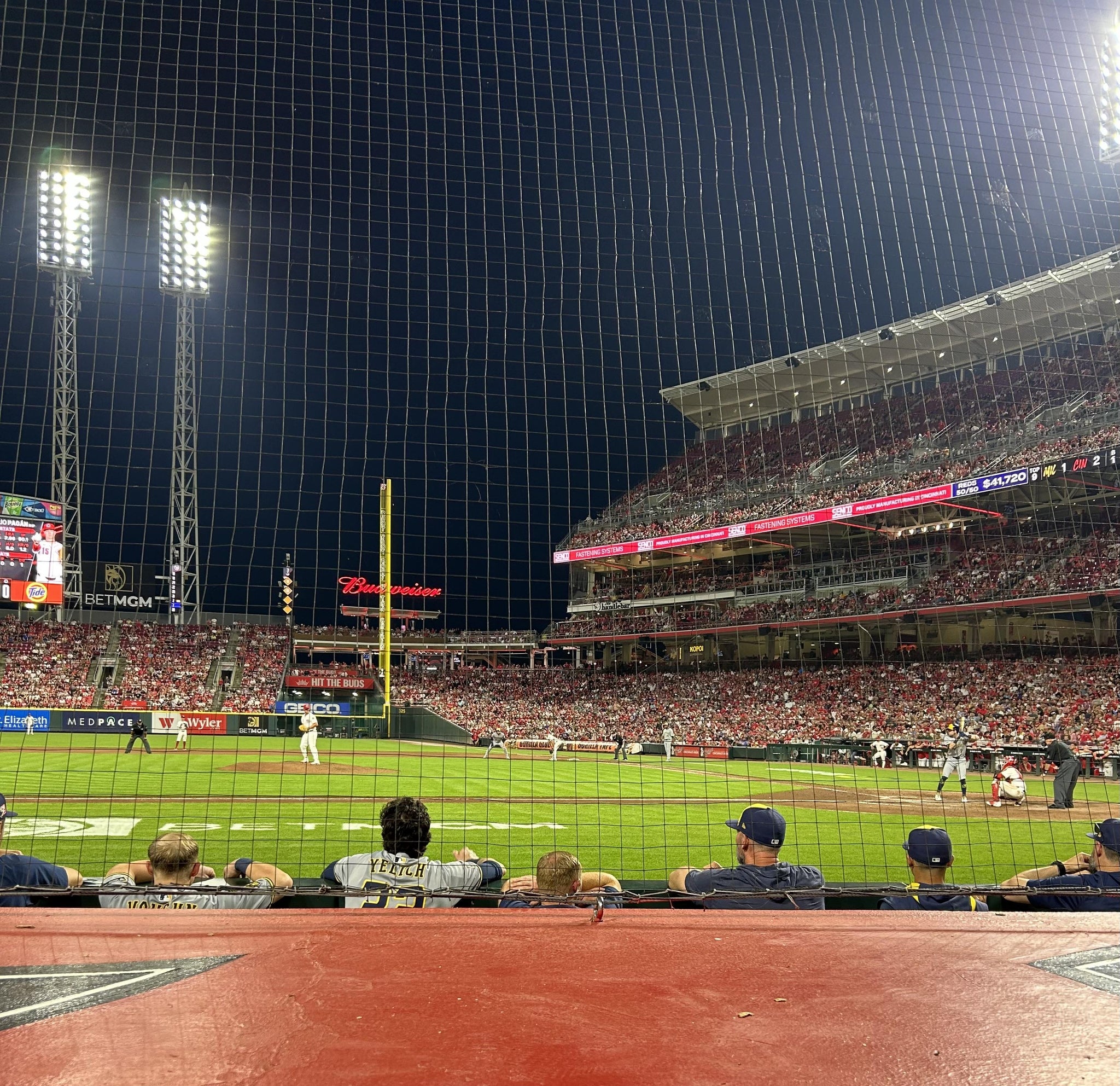 Real Fan View taken from Dugout Box 117 at Great American Ball Park by Ken F